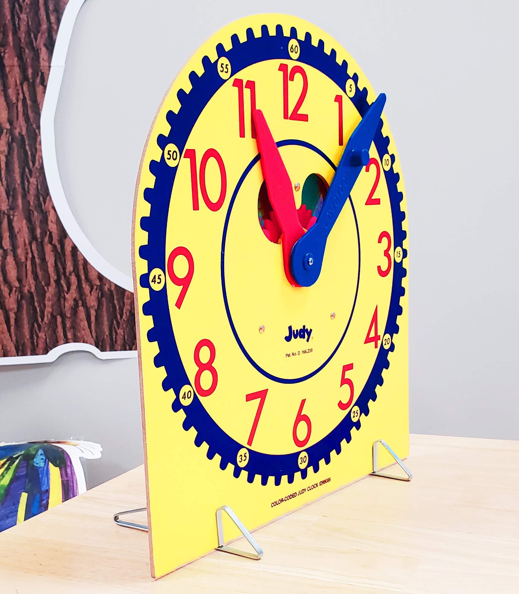 Judy Instructo Carson Dellosa 13\" x 12\" Judy Clock, Time-Telling Teaching Clock for Kids, Classroom Clock for Teaching Time, Analog Clock, Teaching Clock for Classroom or Home School, Kindergarten to 3rd Grade