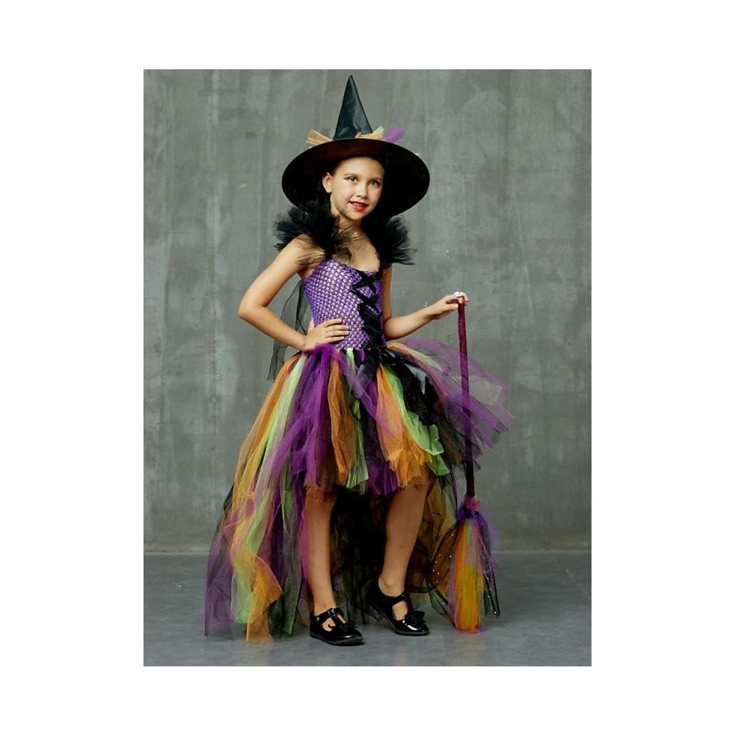 Generic Kids Little Girls\' Halloween Hocus Pocus Witch Winifred Sanderson Dress Set Performance Purple 3-4 years