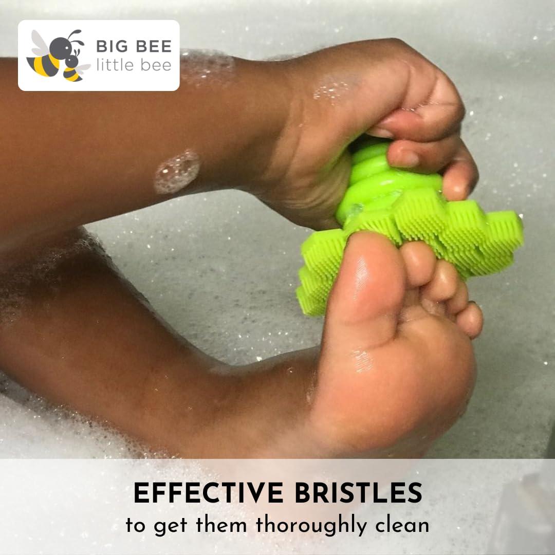 Big Bee, Little Bee Big Bee, Little Bee - Kids Original ScrubBEE, 100% Silicone Childrens Bath Scrubber, Promotes Effective Independent Hand & Body Washing, As Seen on Shark Tank (Hibiscus)