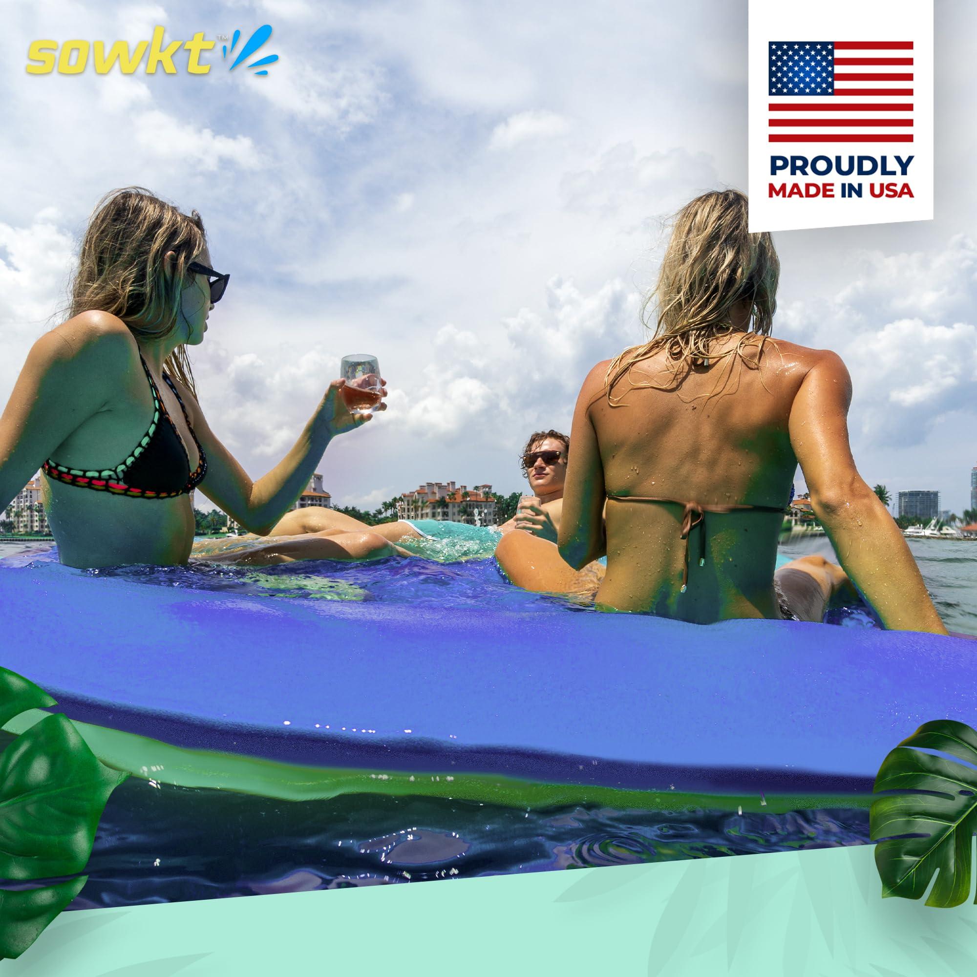SOWKT Premium Made in USA Lily Pad Floating Mat for Lakes and Pools (18x6 ft) - Great for The Lake, Pool, Boat or as a Floating Dock - Giant Lilly Pad for Adults and Kids Alike for Unlimited Water Fun