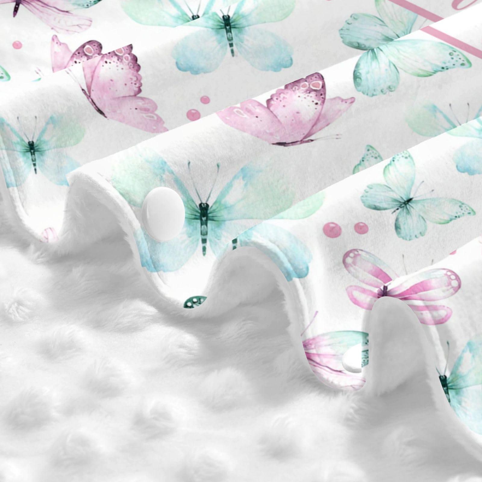 Naseagleeye Custom Baby Car Seat Canopy for Babies with Name, Personalized Stroller Car Seat Covers for Girls, Butterfly Minky Nursing Carseat Cover for Breastfeeding, Car Seat Canopies for Newborn