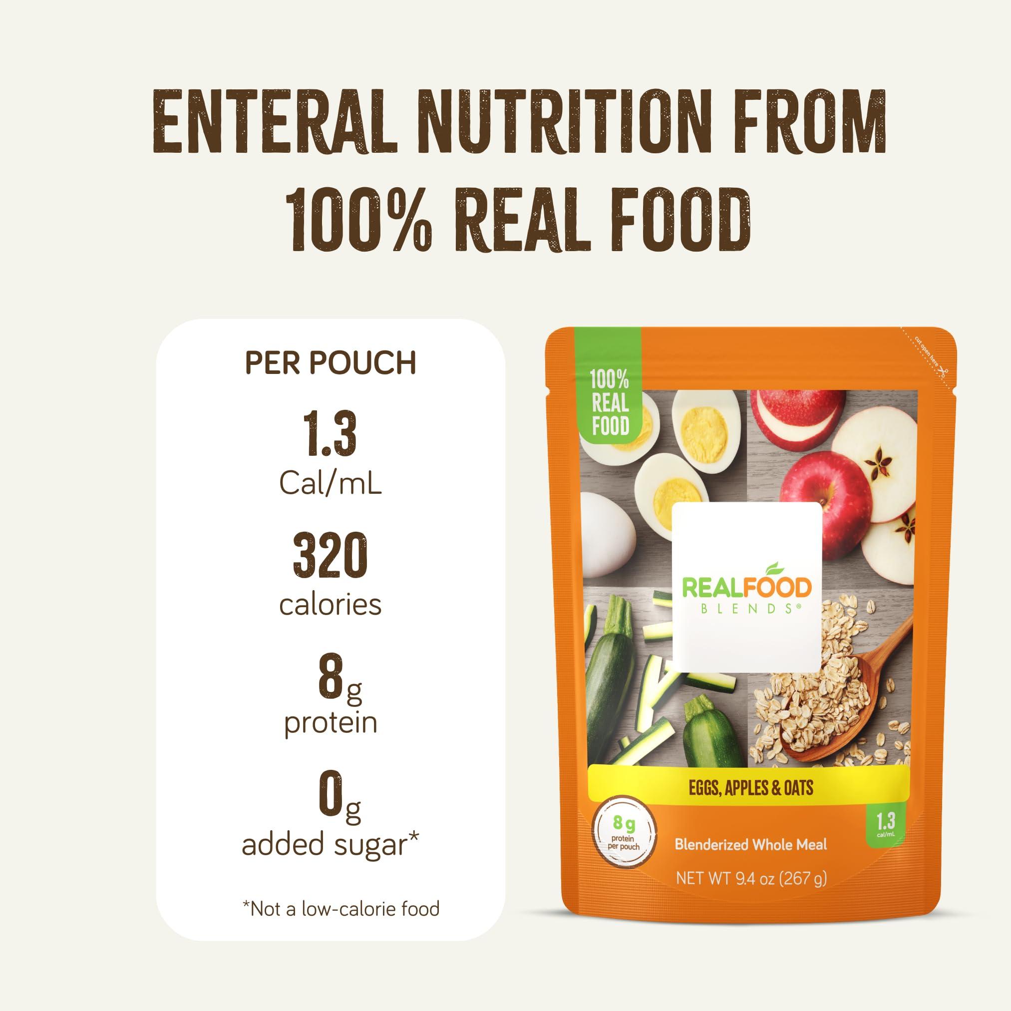 REAL FOOD BLENDS Real Food Blends Variety Pack - Pureed Food Meals for Tube Feeding with Protein, Vegetables & Fruits - 320340 Calories Per Pouch for Lunch & Dinner - 9.4 oz (Pack of 12)