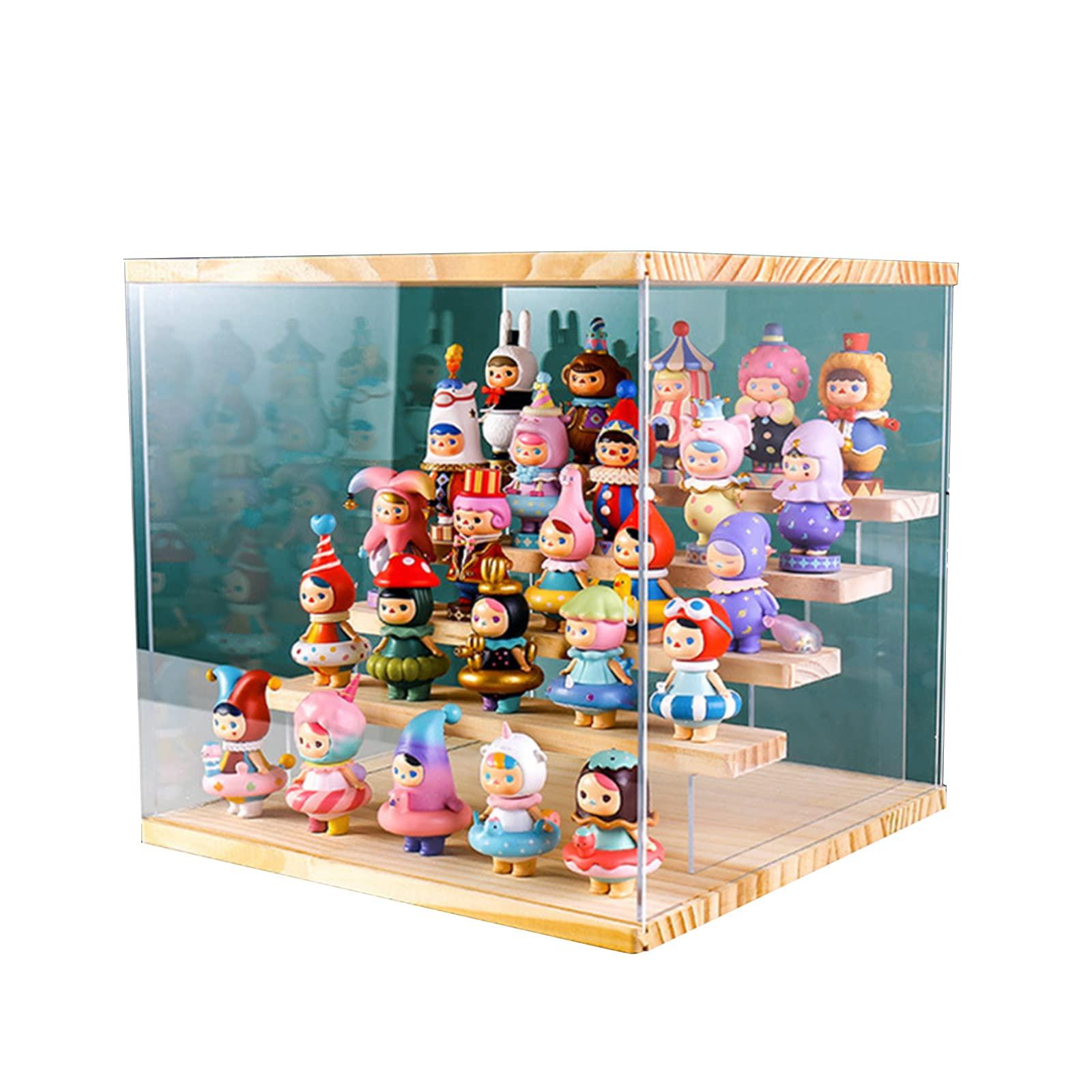 WANLIAN Clear Acrylic Display Case for Funko Pop,Pop mart,Minifigure,Action Figure with 5 Tier Shelf Collectibles Storage Assemble Showcase,Display case with Door for Figure Collectibles(Five Layer)