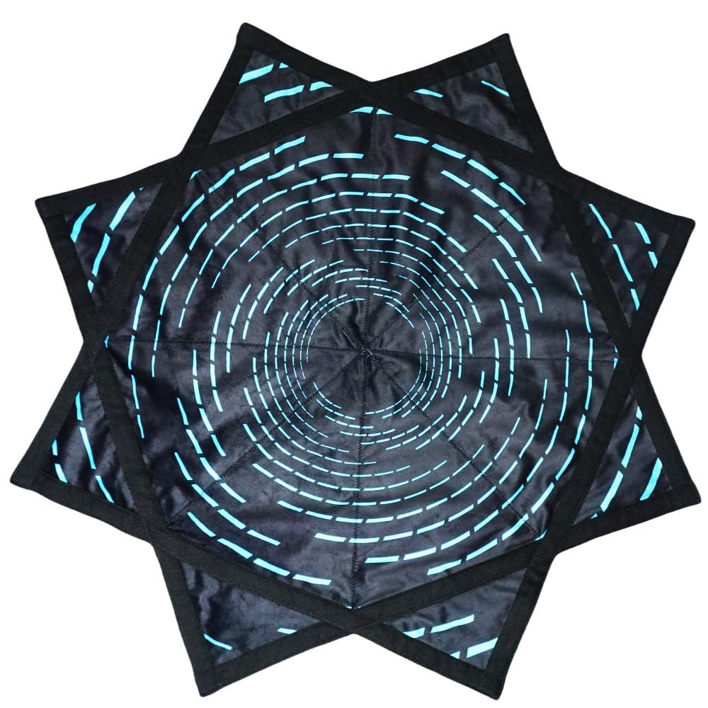 BVCY BVCY Flowstar Beginners Flow Star Spinning Cloth Easy to Rotate Sided Print Double Stitched Flow Toy Fingertip Rotating Flow Toy Dapo Star Blue (Style-7)