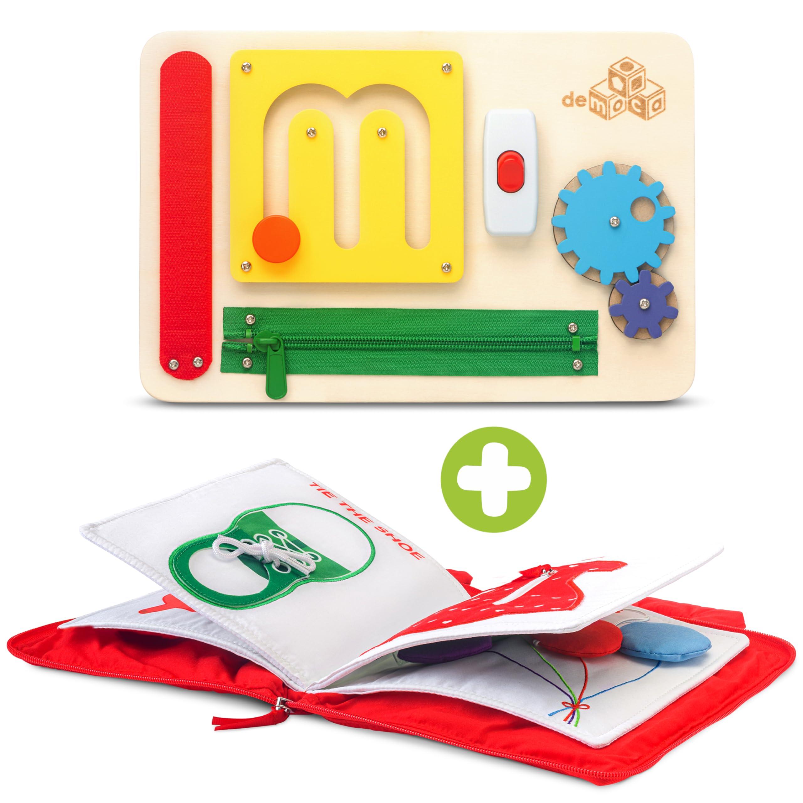 deMoca deMoca Busy Board & Quiet Book Set: Montessori-Inspired Toddler Learning Bundle