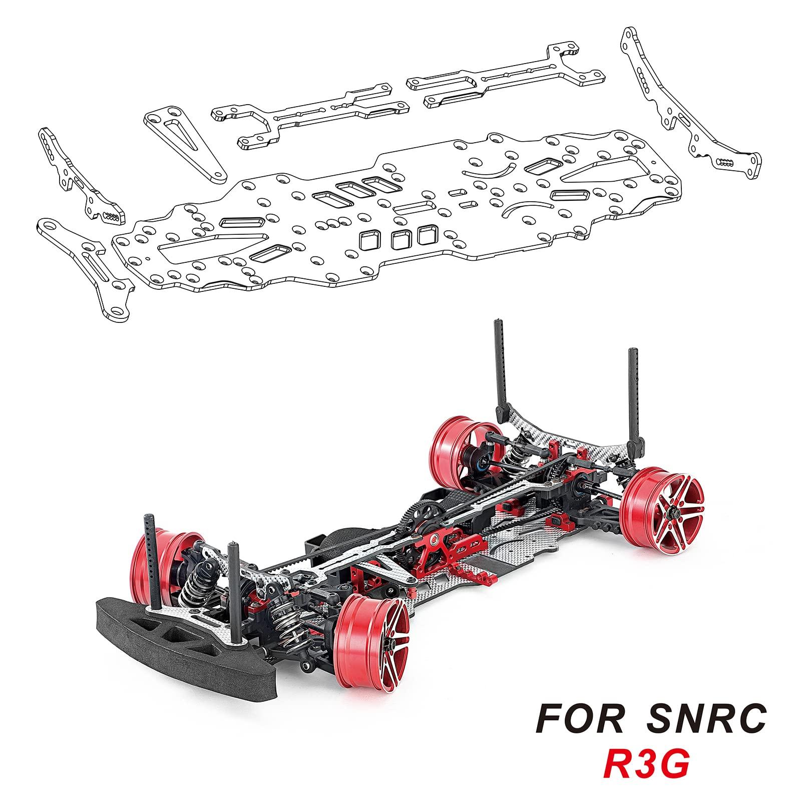 Gneric Carbon Fiber & Aluminum Upgrade Kit for for SNRC R3-G RC 1:10 Touring Car Silver SSG Version