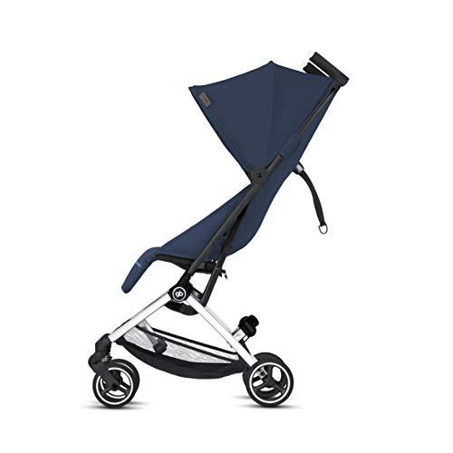 gb gb Pockit+ All City, Ultra Compact Lightweight Travel Stroller with Front Wheel Suspension, Full Canopy, and Reclining Seat in Night Blue