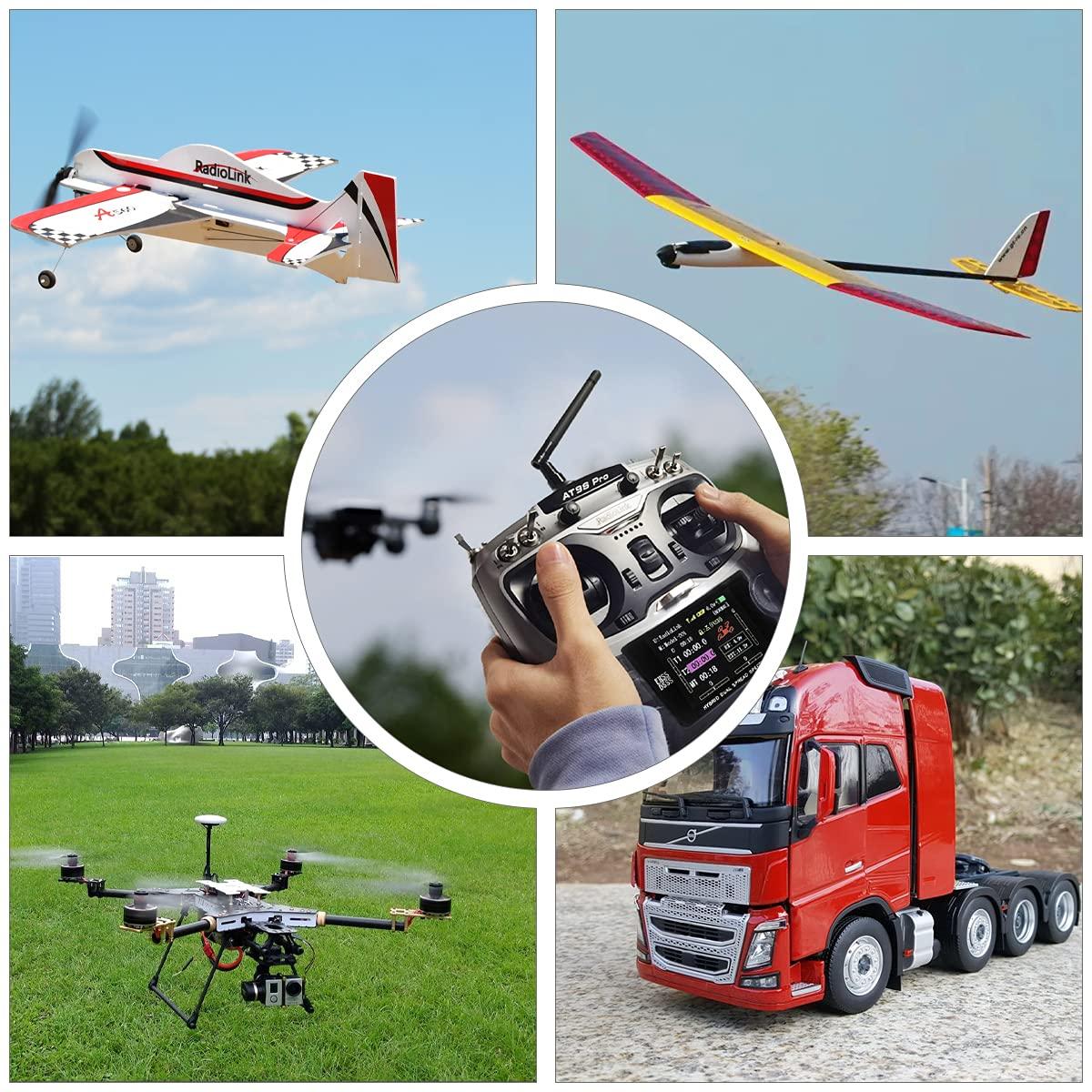 Radiolink Radiolink AT9S Pro 10/12 Channels Radio Transmitter and Receiver R9DS, Long Range for Airplane/Jet/FPV Racing Drone/Quad/RC Truck Car/Boat and More (Mode 2 Left Hand)