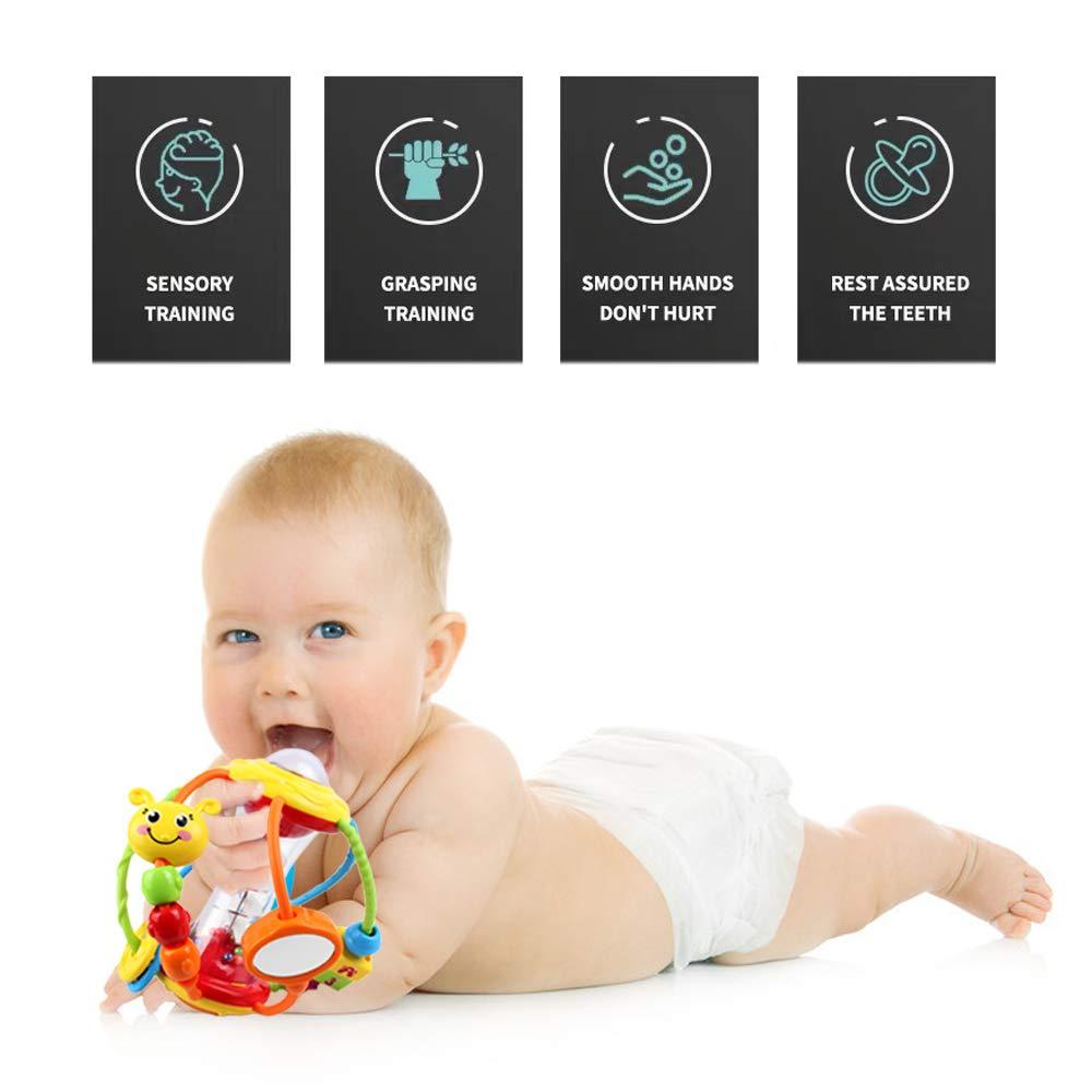 Yiosion Yiosion Baby Rattles Toys Set, Infant Grab N Shake Rattle, Sensory Activity Ball, Development Learning Music Toy, Newborn First Birthday Gifts for 0 1 2 3 4 5 6 7 8 9 10 12 Month Babies Boy Girl