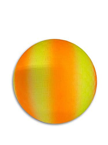 Toys+ Toys+ 8.5 Inch Playground Balls Red, Blue, Green, Yellow and Rainbow! (1 Ball, Orange Strip)