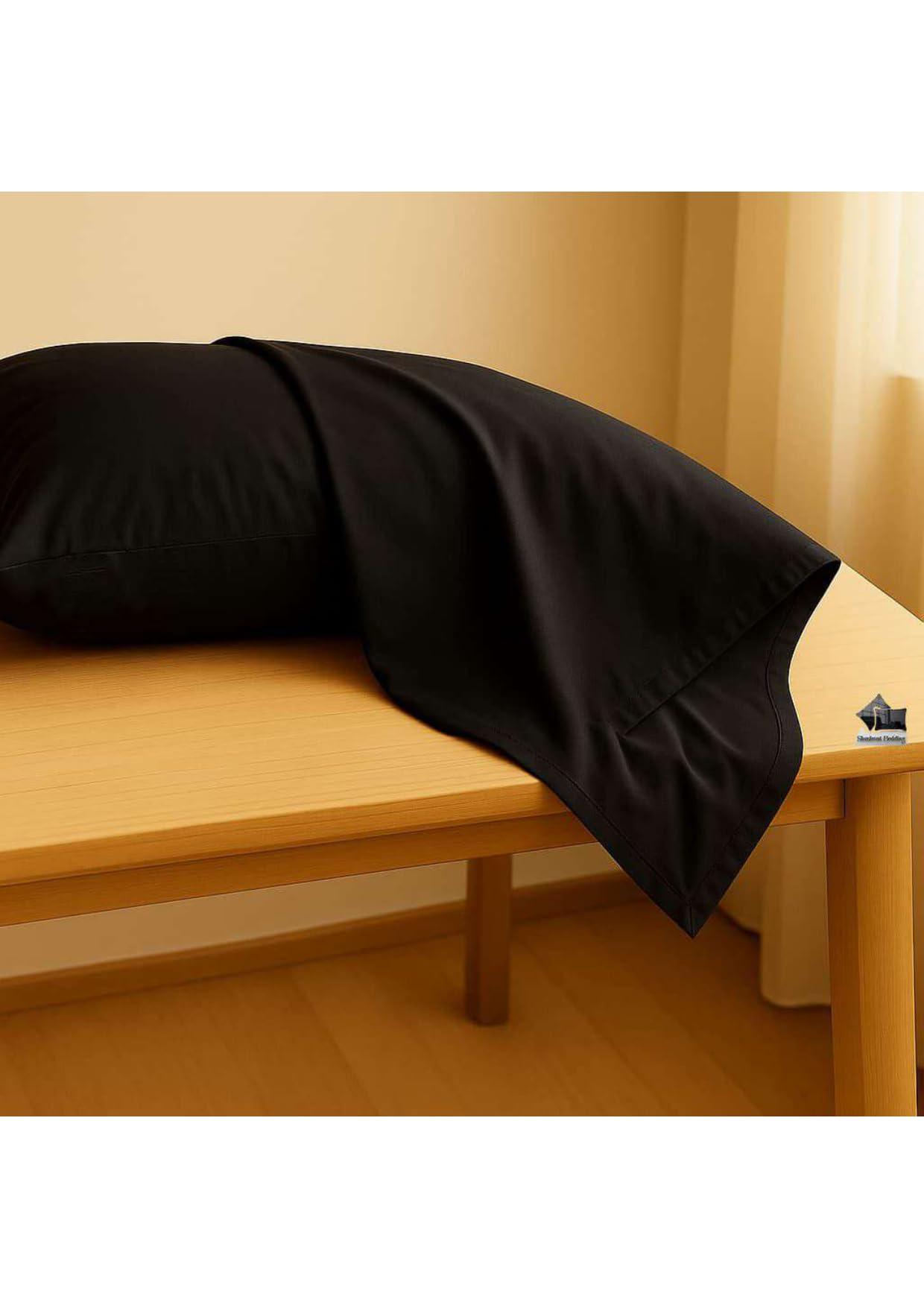 Shashwat Bedding Set of 2 Toddler Travel Pillowcase 14x20 inch 100% Egyptian Cotton 500 Thread Count Zipper Closure Small Toddler Pillowcase 14x20 inch, Black