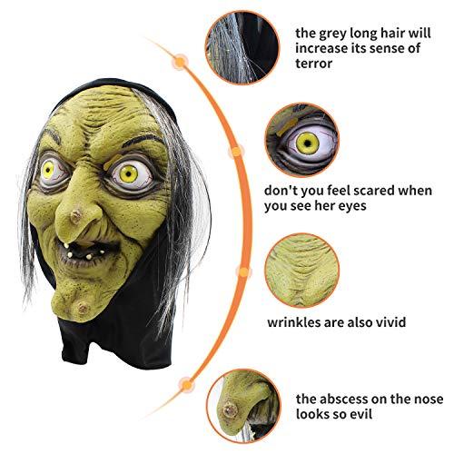 PartyHop PartyHop - Old Woman Witch Mask - Halloween Scary Horror Cosplay Costume