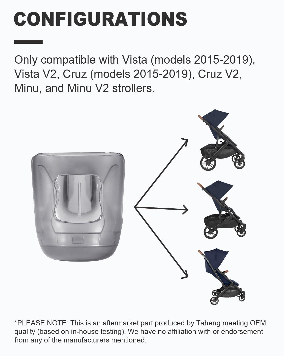 Taheng Stroller Cup Holder for Uppababy, Baby Cup Holder Compatible with Vista, Cruz, and Minu - Fits Most Cup Sizes, Quick-Release Design, 1 Pack, Grey