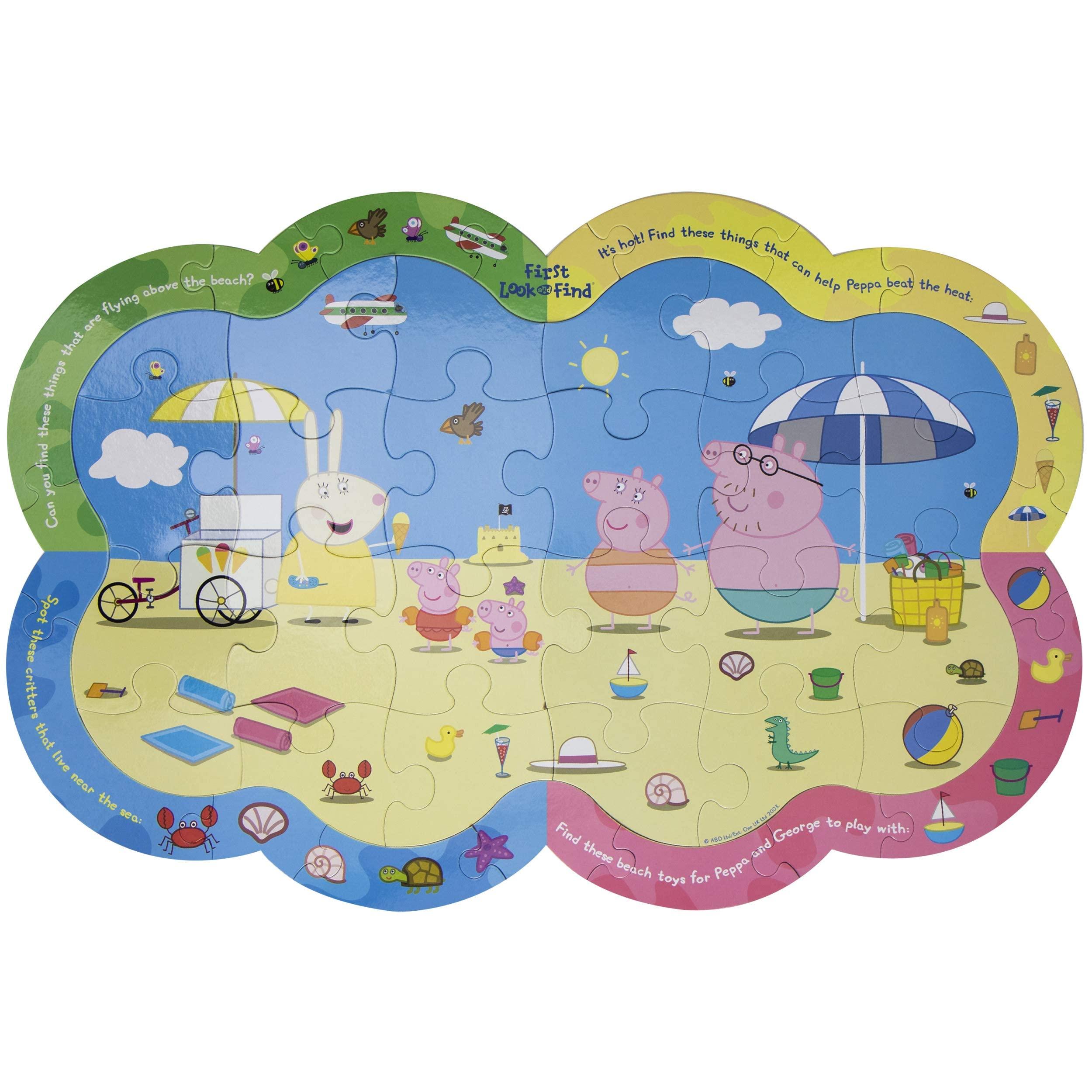 Peppa Pig Peppa Pig Floor Puzzles for Kids Ages 3-5 - Bundle with Peppa Pig Foam Floor Puzzle, Peppa Pig Look and Find Book, Stickers, More | Peppa Pig Puzzle Set