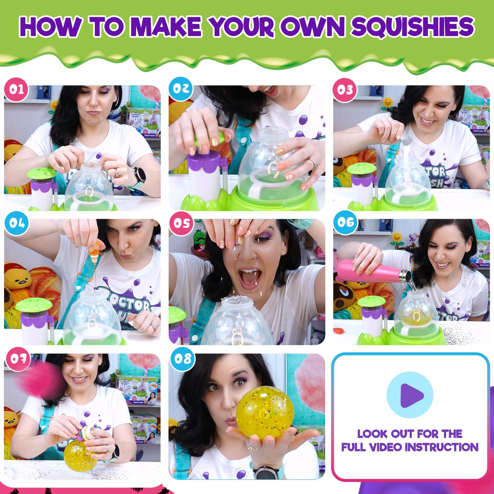 Doctor Squish Doctor Squish: Squishy Maker, New Shiny Glitter Station Maker, Decorate with Confetti, Sparkles & Colored Ink, Variety of Sizes, Just Add Water to Make Your Own Slime, for Ages 8 & up