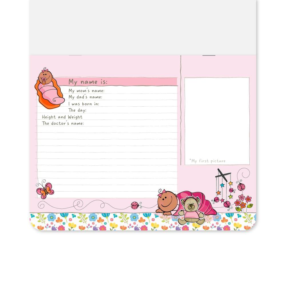 UPICK-IT "My First Year" Baby Calendar with Stickers Track and Cherish Every Milestone! (Tan Baby Girl)