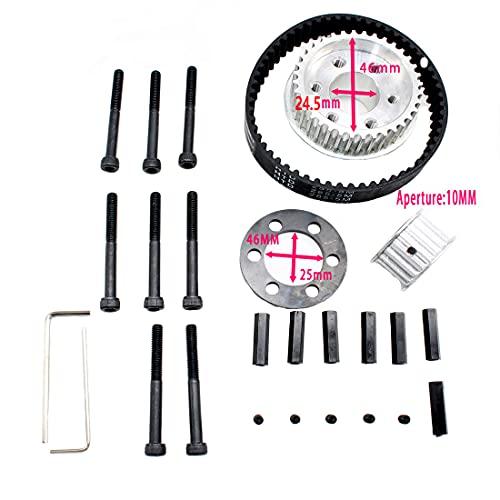 vanpro vanpro DIY Electric Skateboard 6374 Brushless Motor Mount Bracket 80MM 90MM 97MM 100MM Pulley Wheel KIT Belt 5M 12MM (Snow Black, Pack of 1)