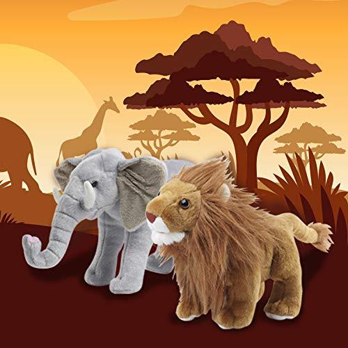 Dazmers Safari Animals Stuffed Animals Plush – Jungle Animals Toys Set of 4 Wild Animals – Lion, Elephant, Zebra and Giraffe Stuffed Animal – Soft, Squeezable and Lifelike Toys for Kids