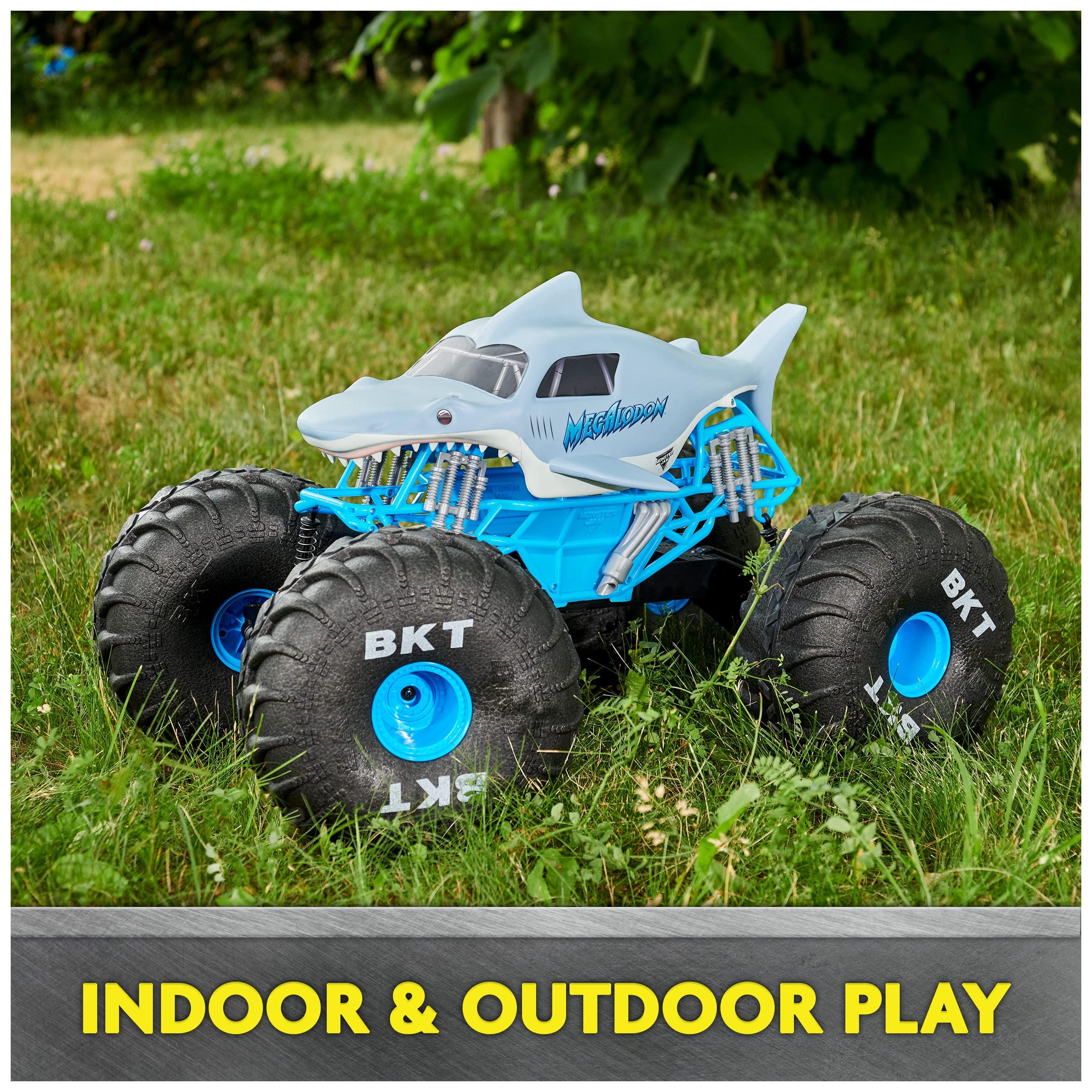 Monster Jam Monster Jam, Official Mega Megalodon All-Terrain Remote Control Monster Truck for Boys and Girls, 1:6 Scale, Kids Toys for Ages 4-6+