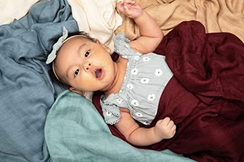 Ninni Co Ninni Co. Baby Swaddle Blanket 100% Viscose Bamboo Muslin Blanket Unisex Swaddle Wrap Soft Baby Blankets for Boys & Girls Breathable & Skin Friendly Newborn Blanket 47 x 47 inches (Maroon)