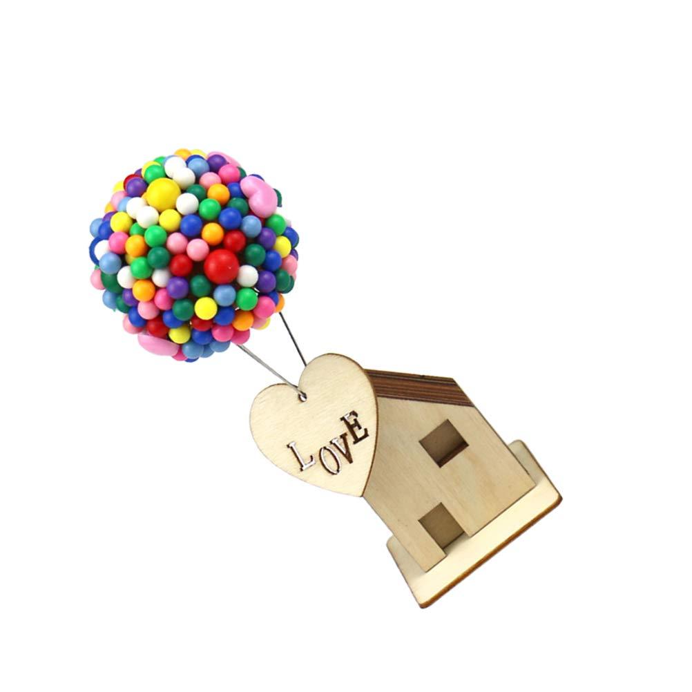 Amosfun Wood Balloons House DIY House DIY Wood House Balloons Model Miniature House Model Mini House