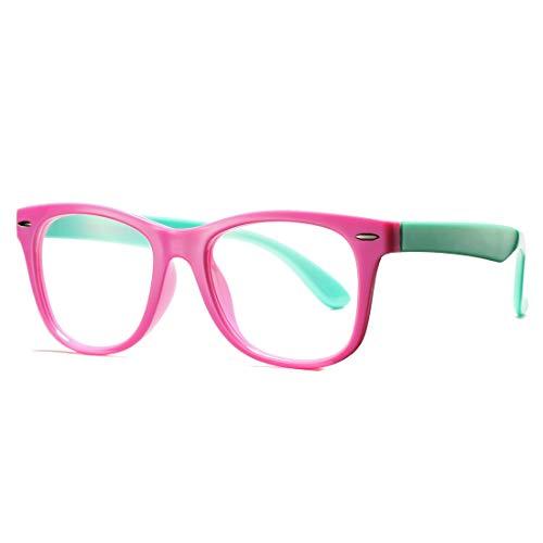 COASION Kids Clear Glasses for Little Girls Boys Geek Fake Nerd Eyeglasses for Costume Age 3 12 Pink