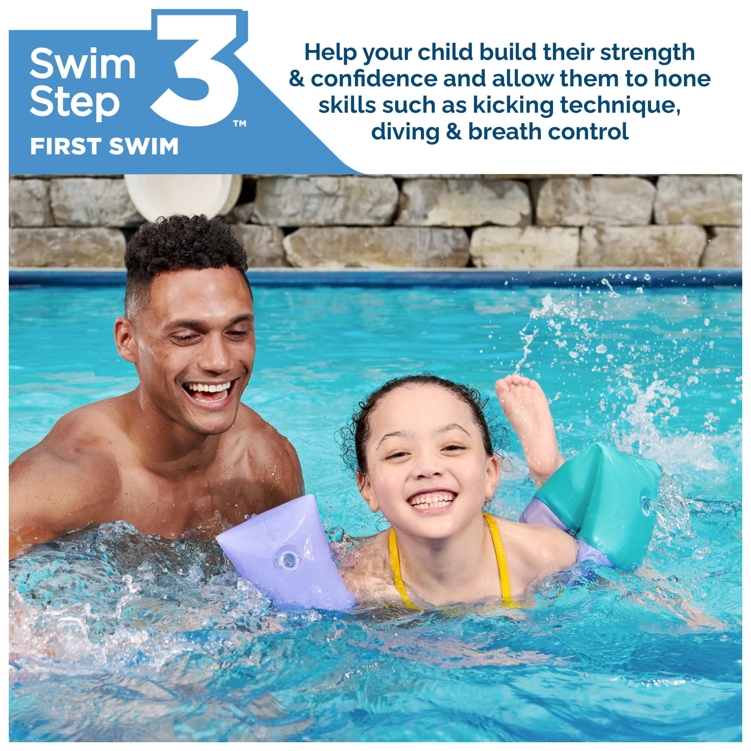 SwimWays Swimways Soft Swimmies Toddler Floaties, Learn-to-Swim Inflatable Pool Floats & Arm Floaties, Swimming Pool Accessories for Kids Aged 3-5, Purple