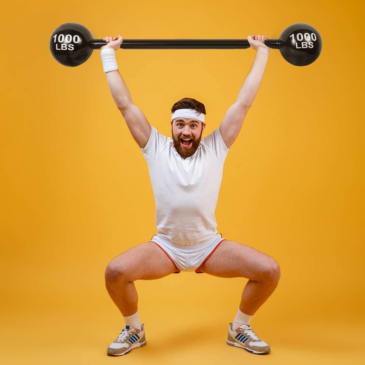 LIYDE LIYDE 3 PCS Giant Inflatable Dumbbell Barbell - Carnival Circus Birthday/Halloween Party Decorations Supplies Fake Weights Cosplay Props - Blow Up Costume Photo Booth Props Accessory