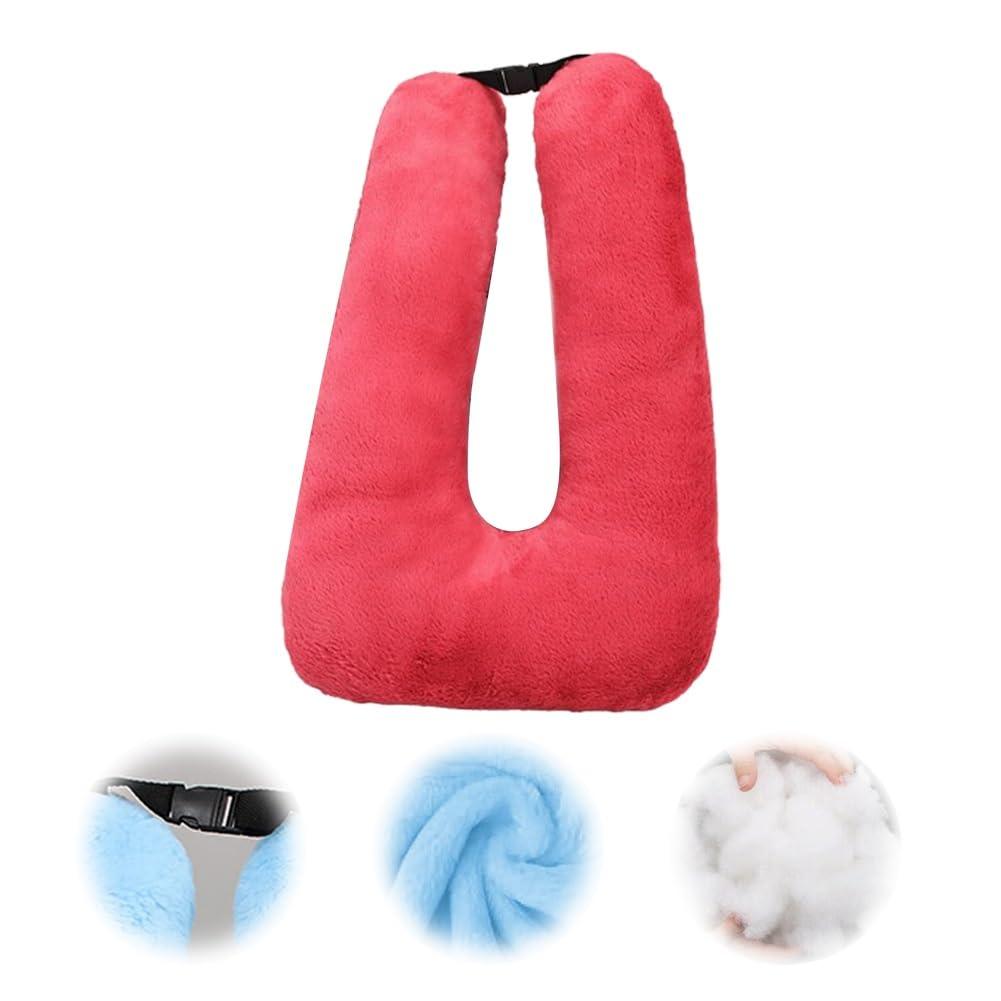 Ztaovn Traveling Car Pillow for Sleeping, Road Trip Pillow, Booster Seat Pillow, Kids Carseat Pillows, Pillow for Car Seat Toddler, Roadtrip Pillow, Removable U Shaped Reading Pillows for Airplane(Rose Purpl