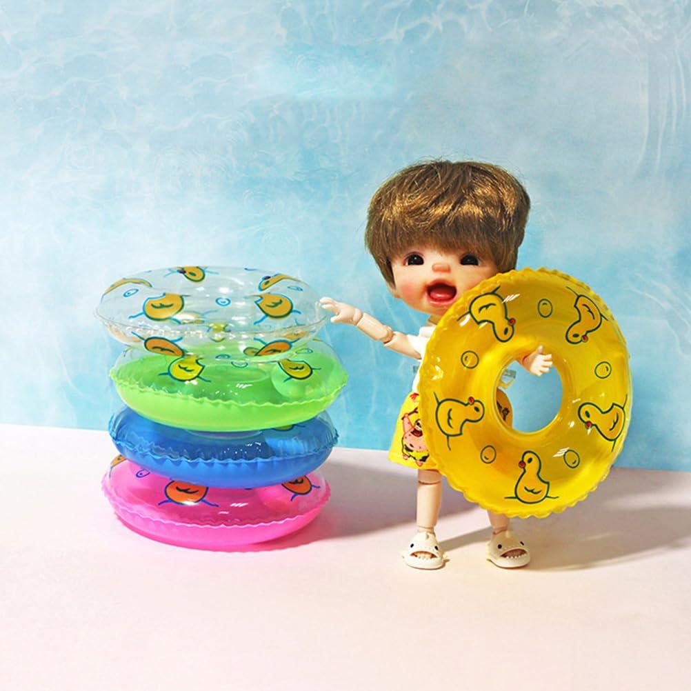 Amosfun Amosfun 10Pcs Duckling Swimming Ring House Decor car Accessories Mini Inflatable Swim Rings Mini Rubber Ducks Small Rubber Ducks Tiny Swim Ring Mini Swim Ring Ornaments Swim Ring Plaything