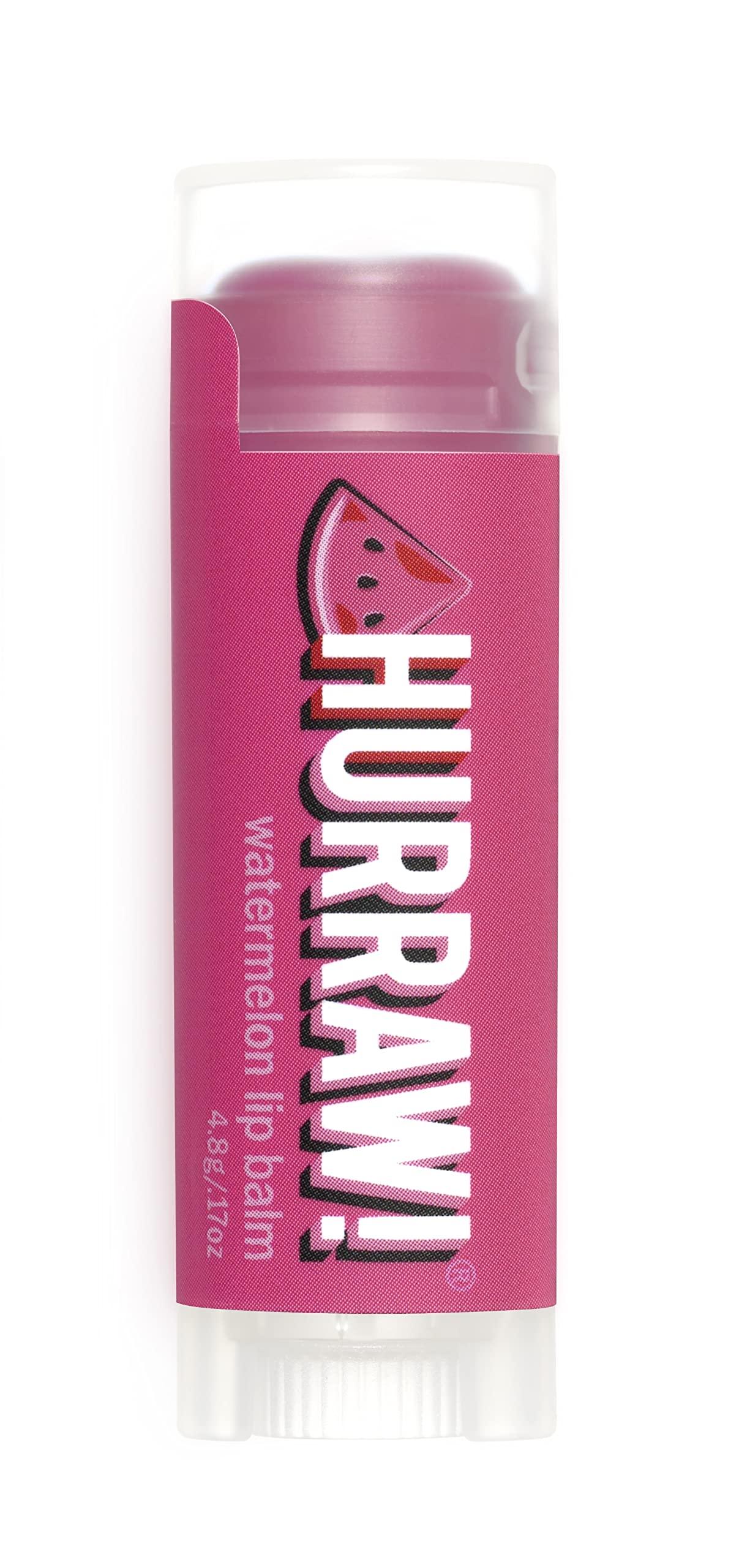 HURRAW! Hurraw! Watermelon Lip Balm: Organic, Certified Vegan, Cruelty and Gluten Free. Non-GMO, 100% Natural Ingredients. Bee, Shea, Soy and Palm Free. Made in USA