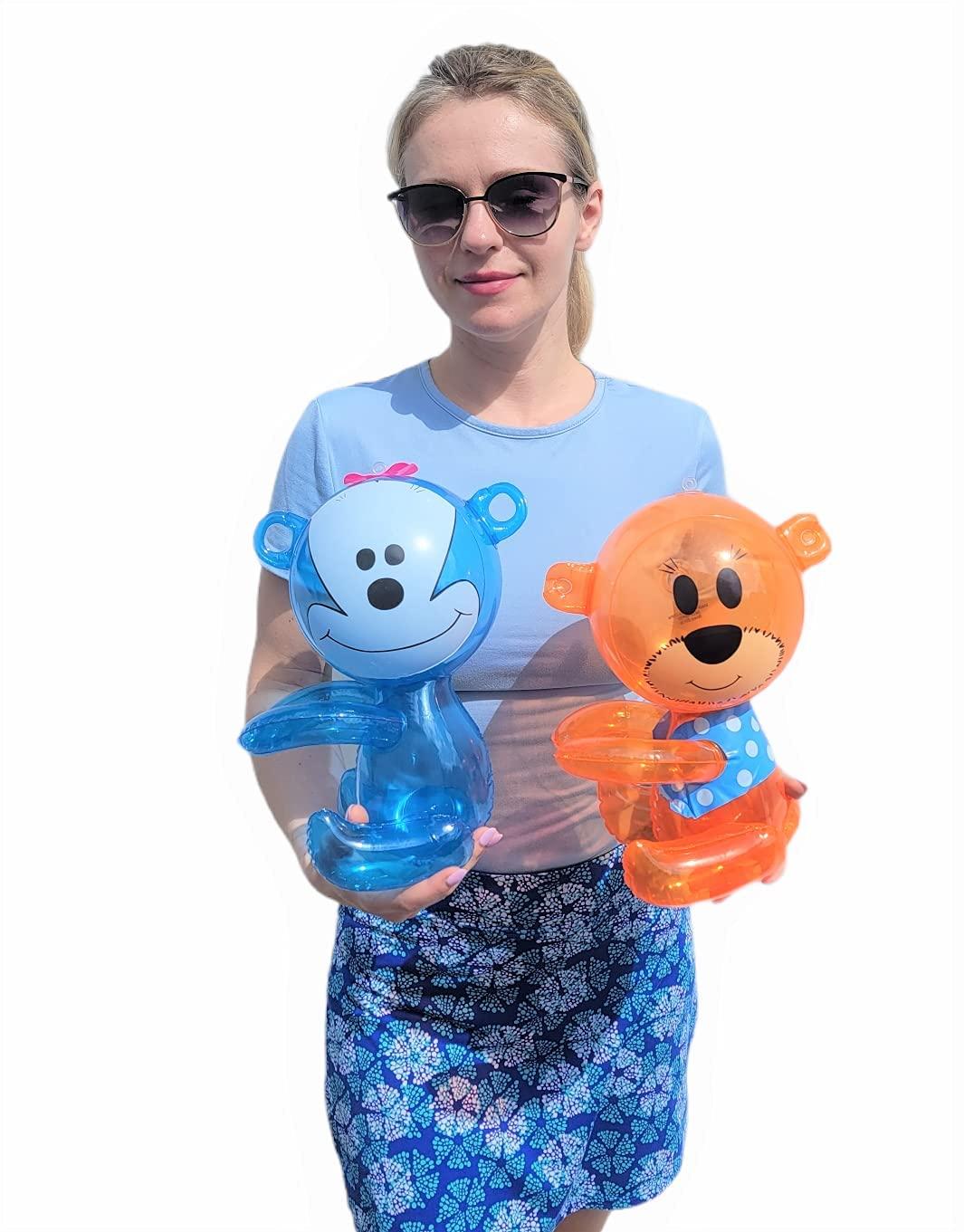 Zugar Land Zugar Land Hug Me Inflatable Safari Wild Zoo Animals. (24 Pack) Hugging Arms Elephant, Tiger, Monkey, Rabbit, Bunny, Teddy Bear. Jungle Party Decor (24 Animals)