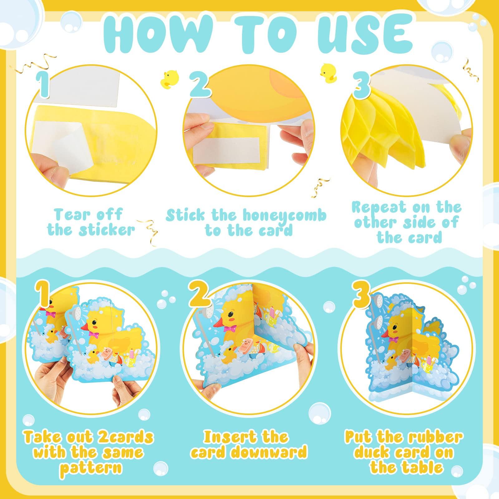 Teling Teling 12 Pcs Duck Birthday Decorations Duck Centerpieces 6 Inch Rubber Duck Themed Party Supplies Duck Theme Table Decor for Birthday Baby Shower Party Decorations