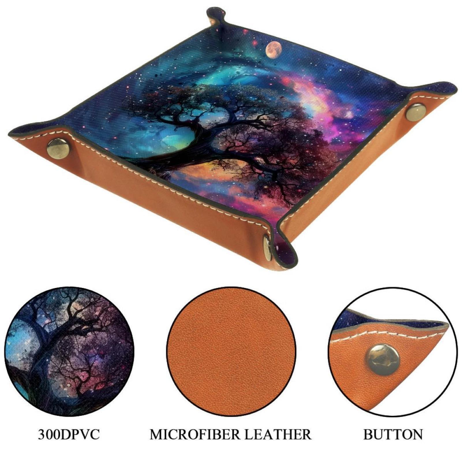 NEWzone Galaxy Tree Dice Tray Dice Rolling Tray Folding Dice Holder for Dice Games, Like RPG, DND and Other Table Games