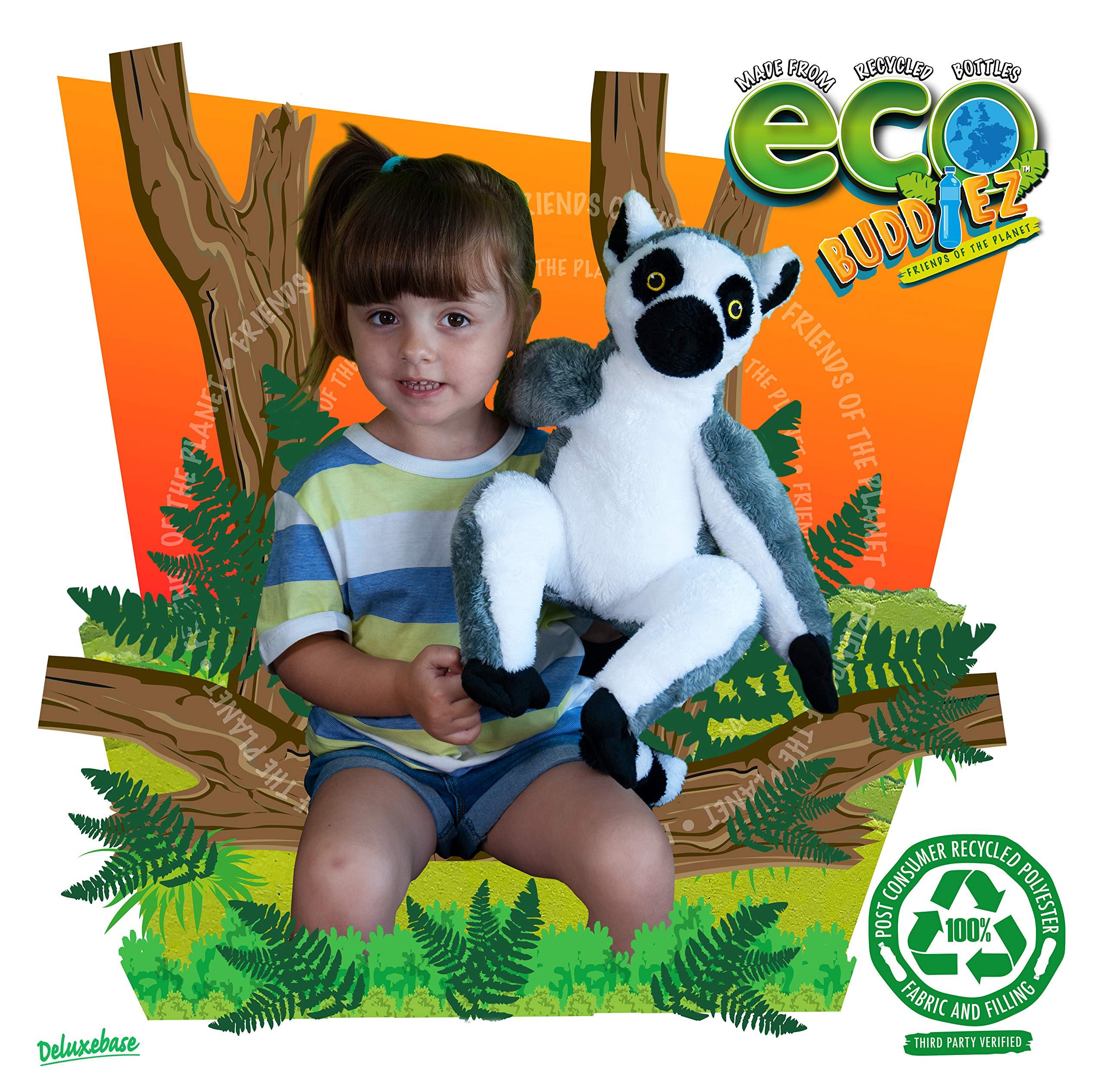 EcoBuddiez EcoBuddiez - Ring Tailed Lemur from Deluxebase. 12 Inch Ring Tailed Lemur Plush Toy. Eco Friendly Child Safe Lemur Stuffed Animal made from Recycled Plastic Bottles.