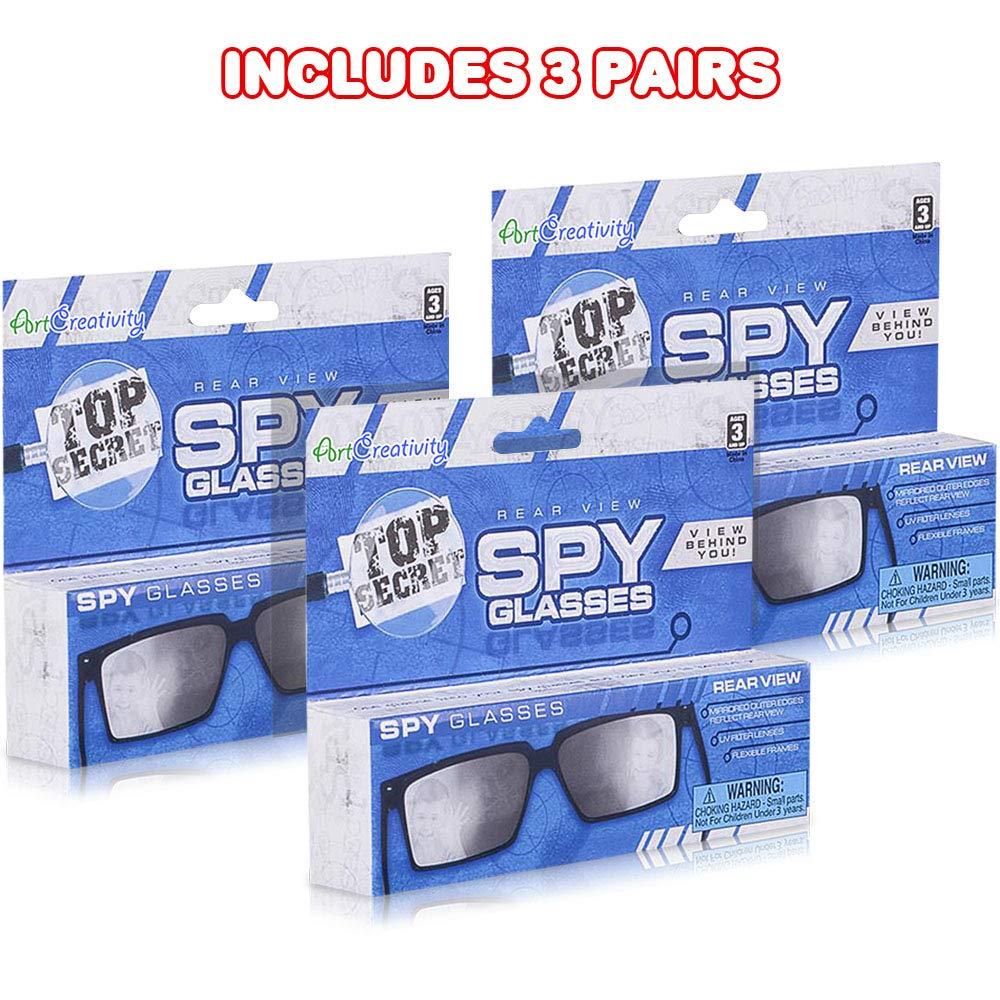 ArtCreativity ArtCreativity Spy Glasses for Kids (Set of 3) See Behind You Sunglasses with Rear View Mirrors - Fun Party Favors, Detective Gadgets, Secret Agent Costume Props, Gift Idea for Boys and Girls