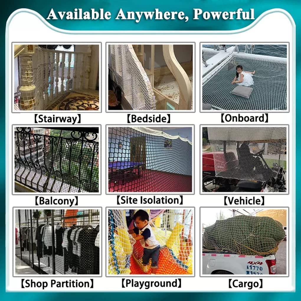LGLFDJ White Safety Net for Stairs, Polyester Knotless Net for Balcony Guardrail, Stairway Railing Protective Netting for Pet Toy Anti-Fall, Kids Protection Net(Size:1.5M2M(5FT6.5FT),Color:White)