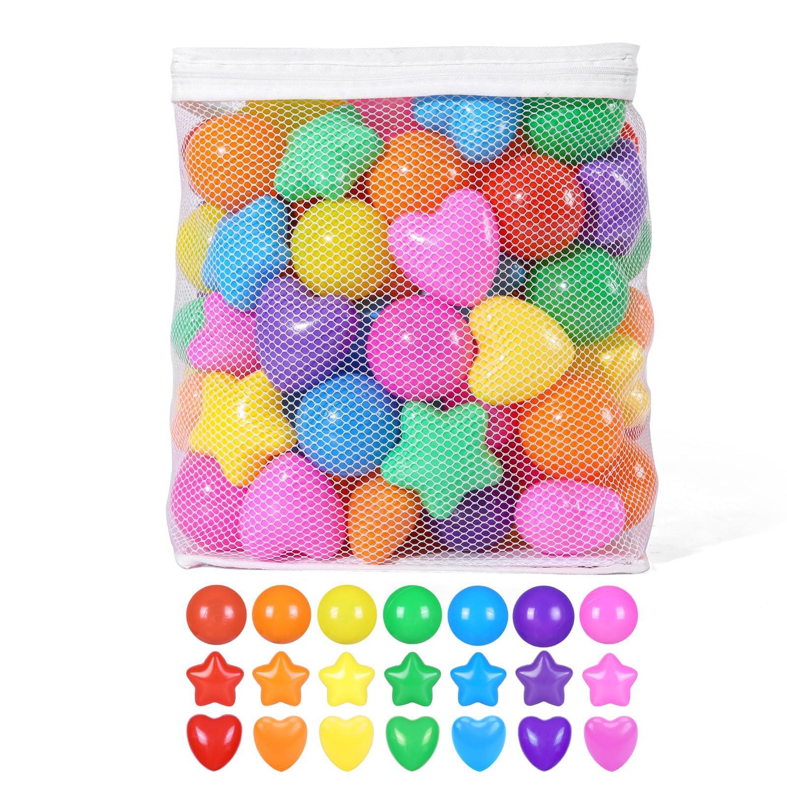 STARBOLO STARBOLO Star Ball Pit Balls for Toddlers -100pcs Phthalate Free BPA Free Crush Proof Play Toy Balls Play Tent Pool Playhouse Playpen Party Decoration.