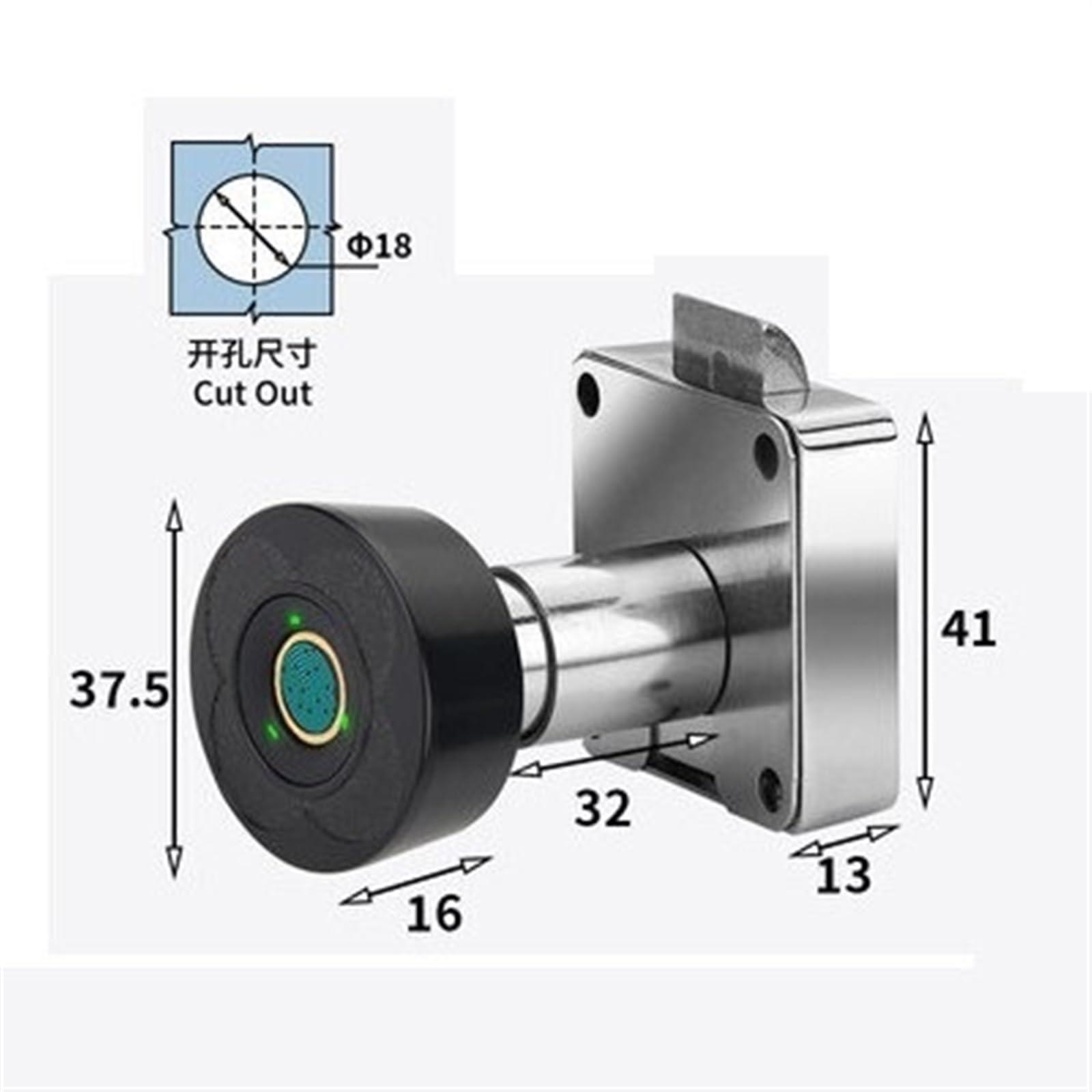 VDPYZANC Fingerprint Lock Smart Cabinet Locks Biometric Keyless Furniture Drawer Cabinet Wardrobe Fingerprint Locks for Drawer Cabinet 1Pcs(139-32-2)