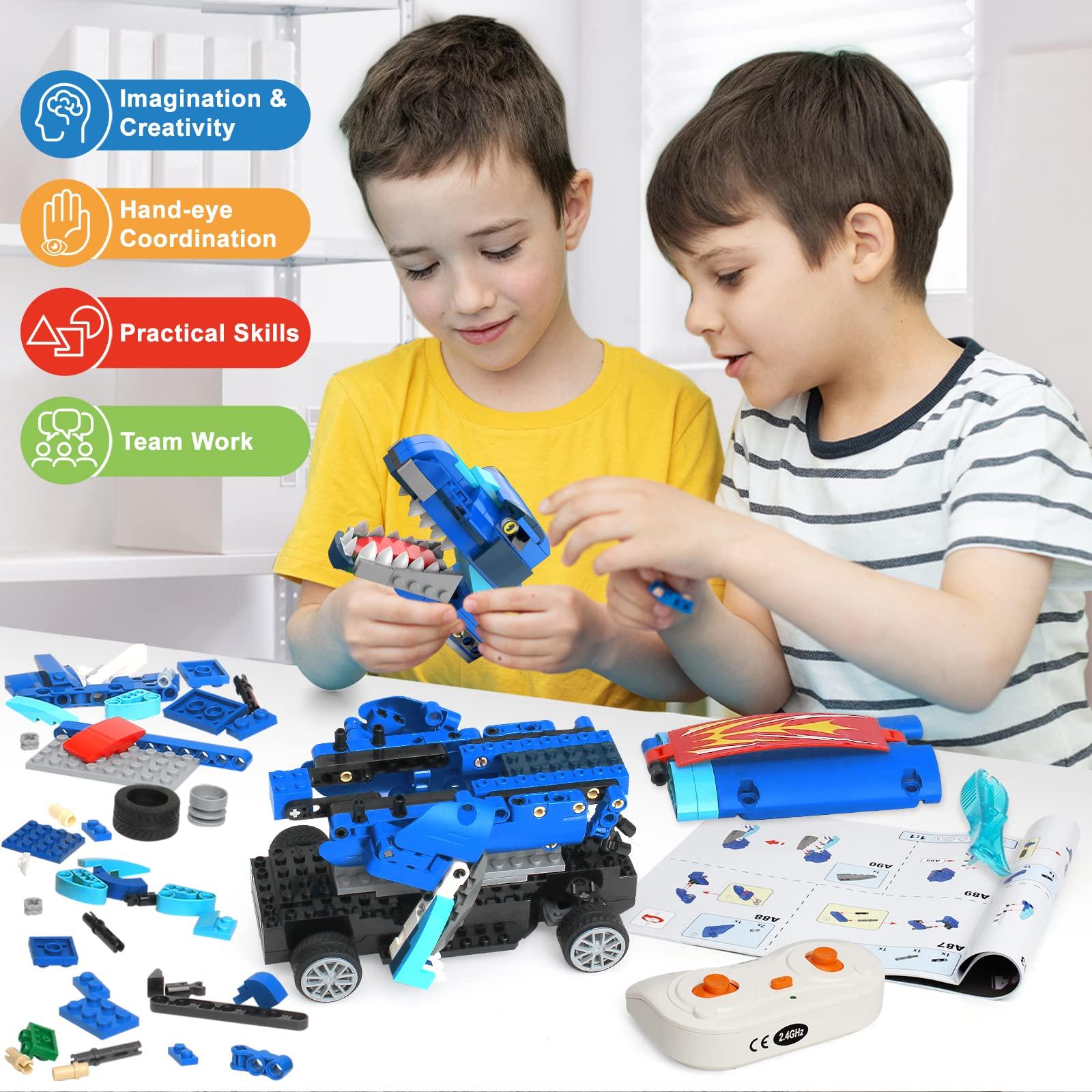 Yerloa Yerloa Dinosaur Toys for Kids 8-12 Jurassic Building Kits for Boys 6 7 8 9 10 11 12 + Year Old 343 Pcs Remote Control STEM Projects Building Toys Blocks Sets Educational Birthday Gift for Kid 5-7 8-12
