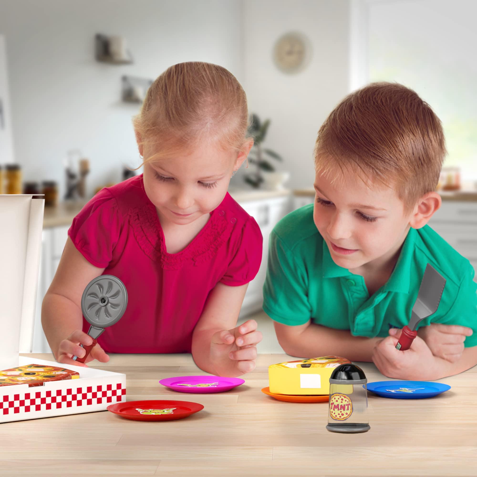 Lollipop Kids Pizza Toy Set, Pretend Kitchen Play Food, Slice & Serve Toy Pizza with Box, Pie Cutter & Fake Condiments