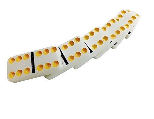 LINAZI Double 6 Color Dot Dominoes Game Set,Domino Set - Premium Classic 28 Pieces in Tin Case,Six Dot Dominoes Match and Educational