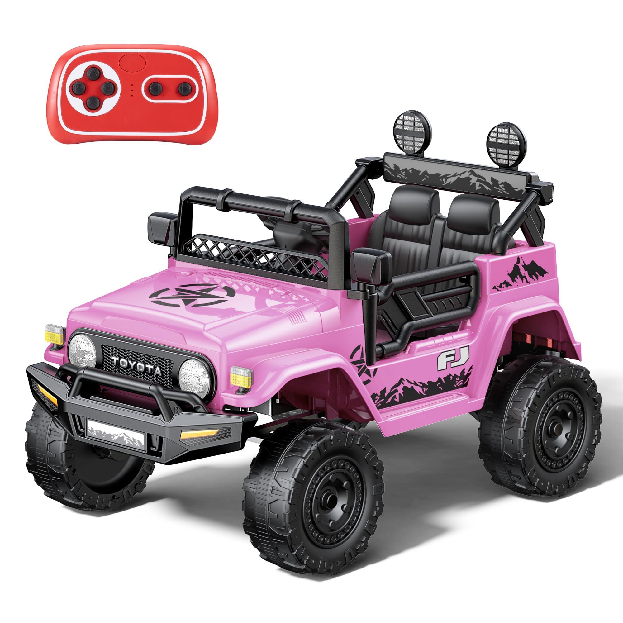 Powerwhale Powerwhale Kids car Electric car for Kids- Kids Jeep Remote Control Ride on car for Toddlers 12v Ride on Toys Children\'s Pink