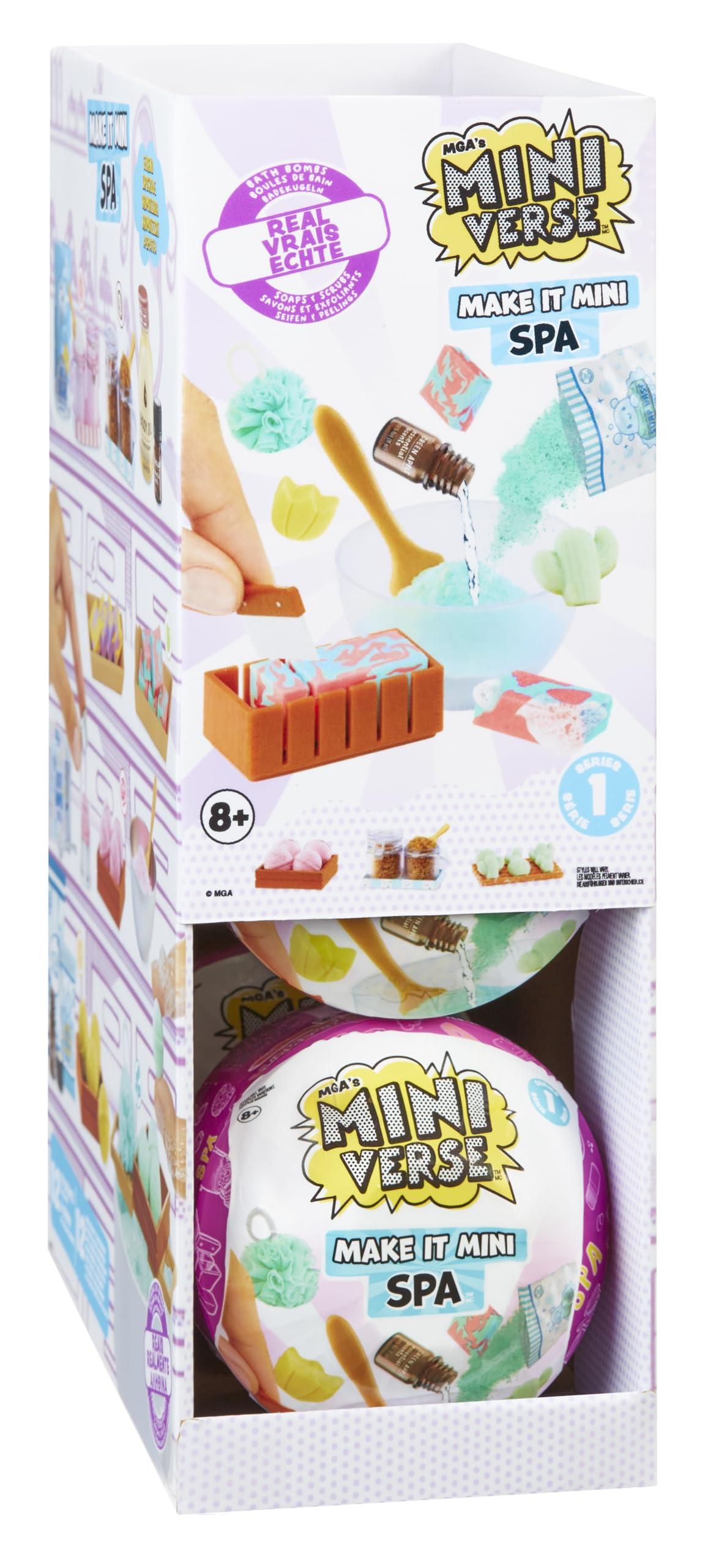 MGA's Miniverse MGA's Miniverse Make It Mini Spa (6 Pack), Mini Collectibles, Mystery Blind Packaging, DIY, Really Works, Real Spa Products, Collectors, 8+