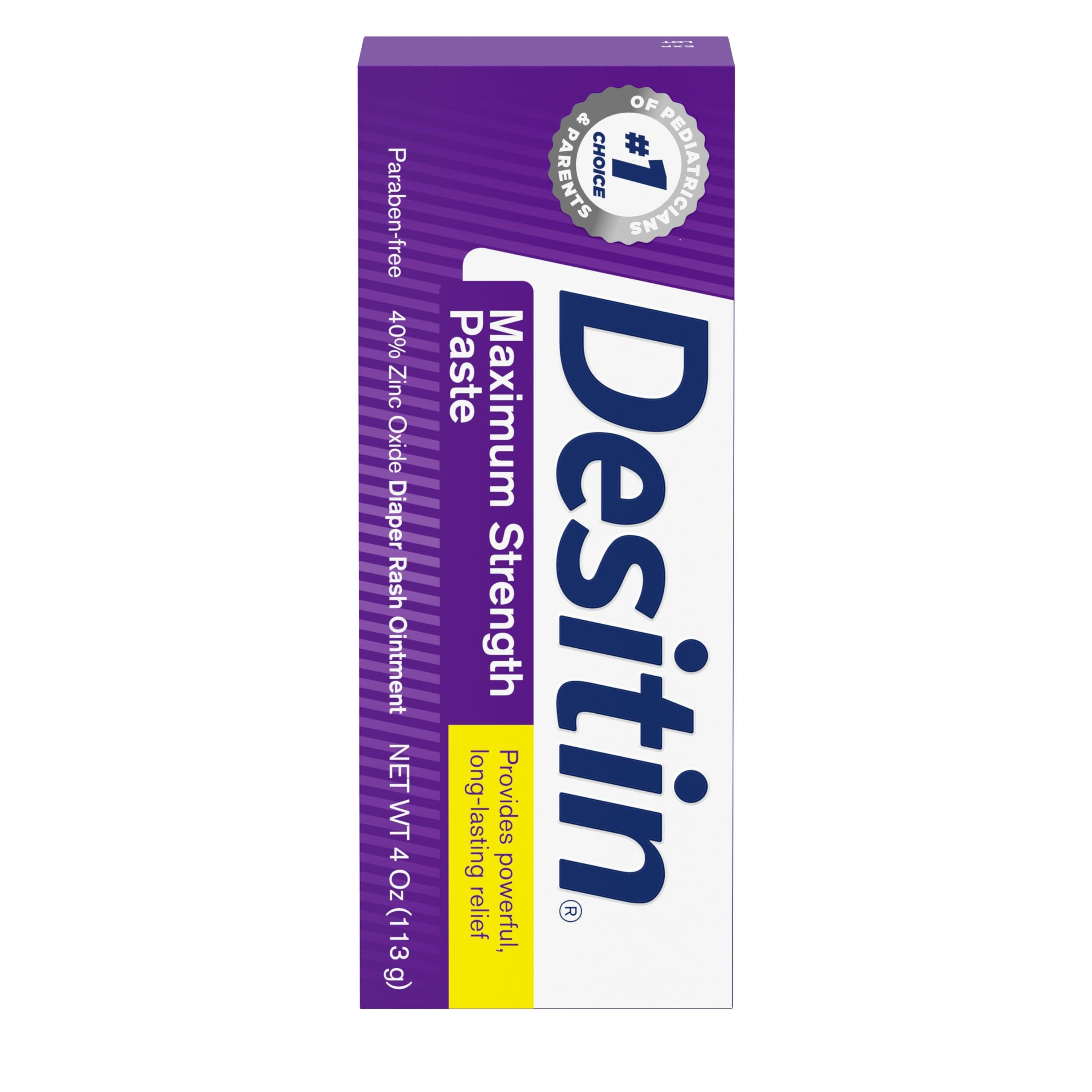 Desitin Desitin Maximum Strength Baby Diaper Rash Cream with 40% Zinc Oxide for Treatment, Relief & Prevention, Hypoallergenic, Phthalate- & Paraben-Free Paste, 4 oz