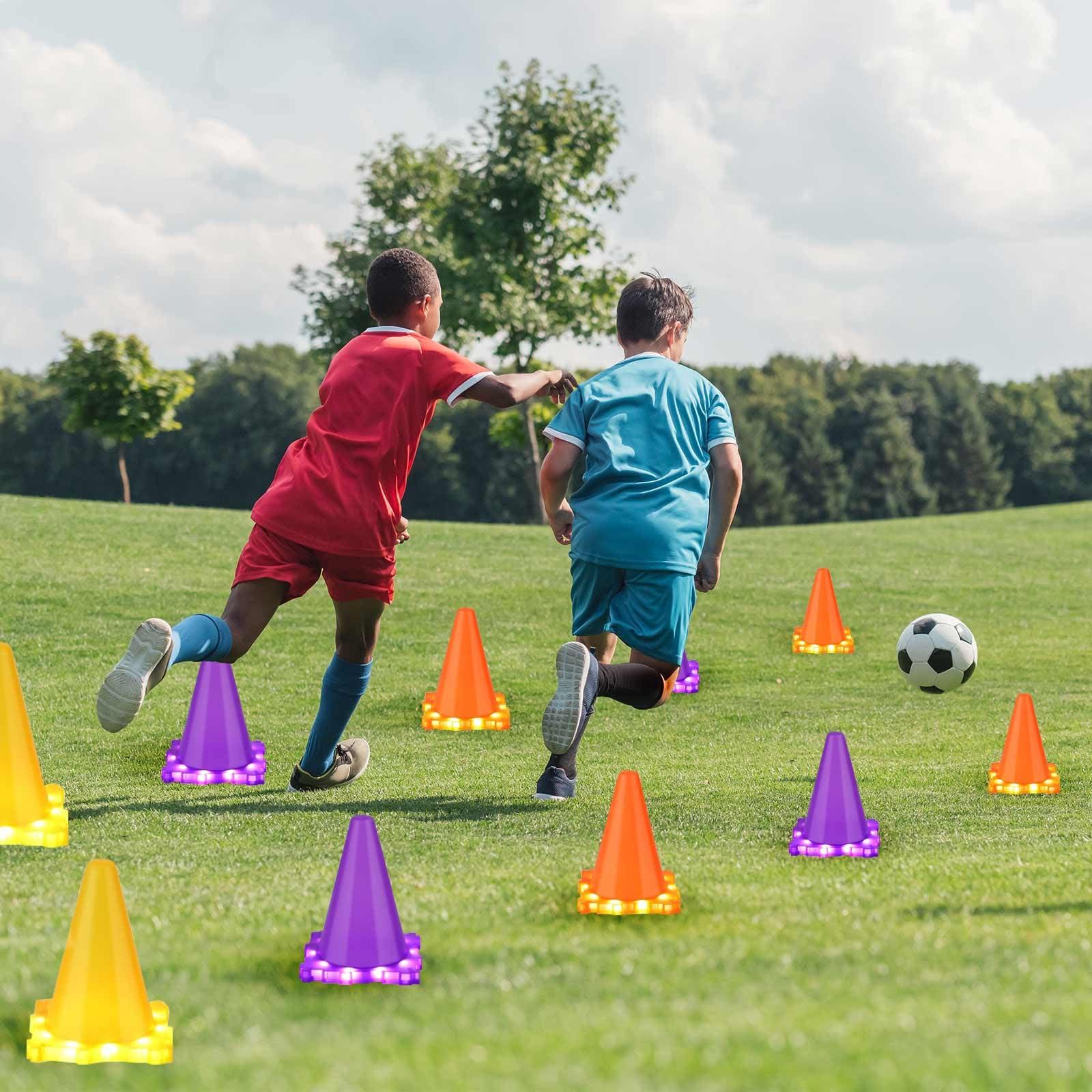 Whimtoyland 3-in-1 Carnival Games for Kids: Carnival Games with LED Lights 31 Pcs Outdoor Toys for Toddlers Ring Toss Game, Bean Bag Toss Game, Soft Plastic Cones, Yard Lawn Game for Family Party