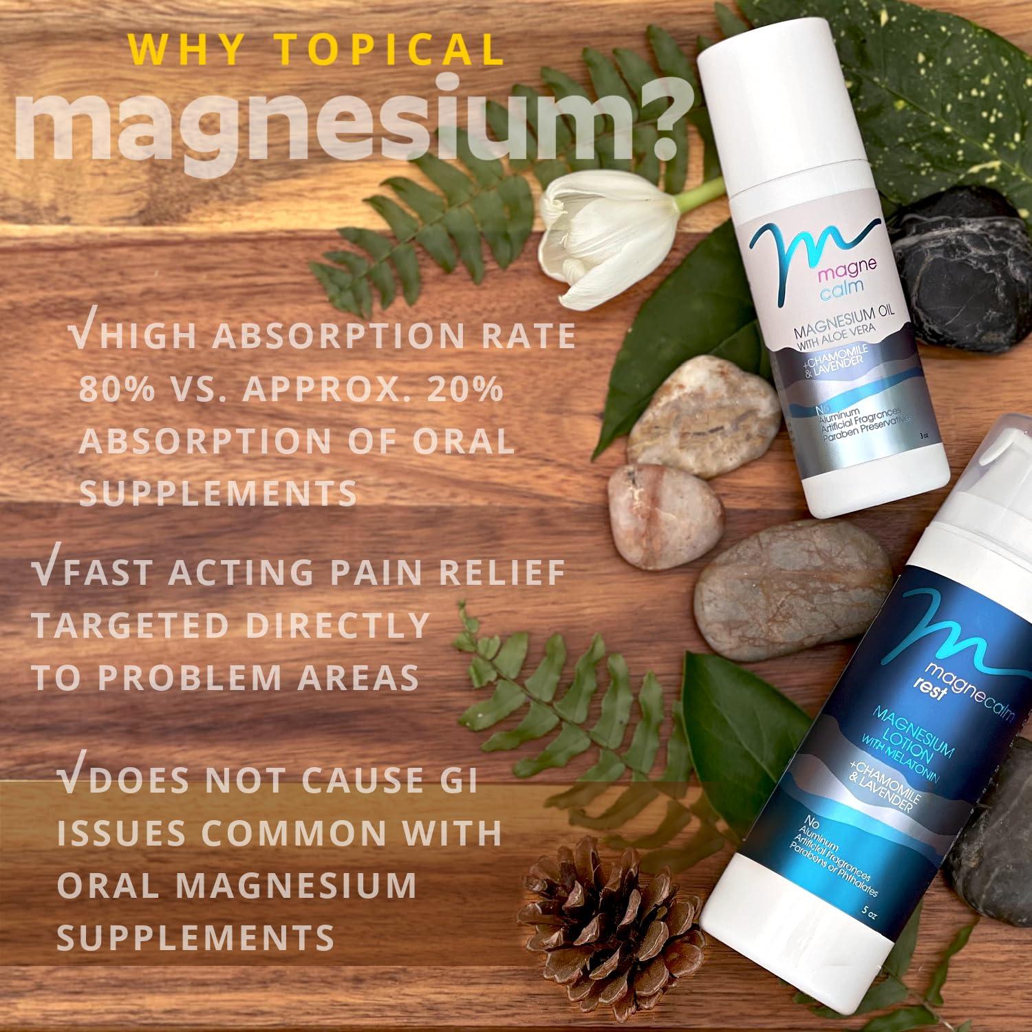 MG12 THE POWER OF MAGNESIUM MG12 THE POWER OF MAGNESIUM MagneCalm Rest Lotion with Melatonin, Lavender & Chamomile - Mangesium Lotion for Peaceful Rest, 5 Ounce