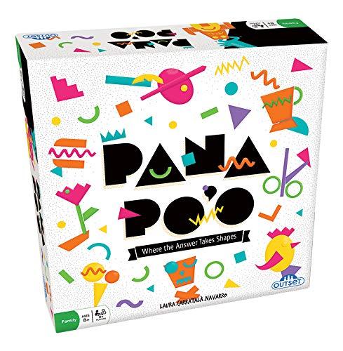 Outset Media Pana Po'o Shape Game - Draw Object Card and Use Shapes to Create The Item in One Minute - Speed is Required! - Ages 8 and Up - Contains 70 Cards, 2 Dice, and 84 Shapes by Outset