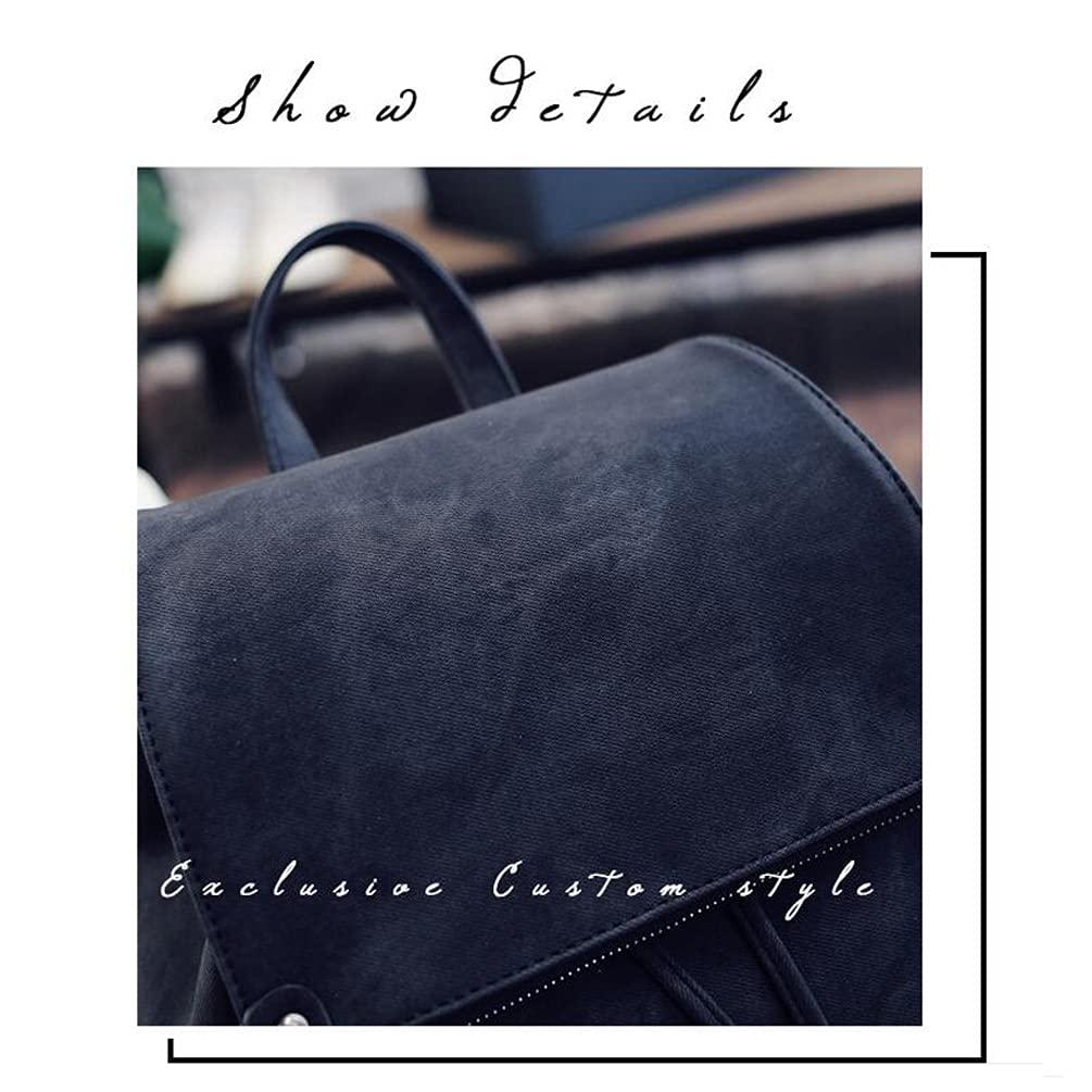 Weloveushop Women's Flip Drawstring Backpack PU Fashion Solid Color Ladies Bag
