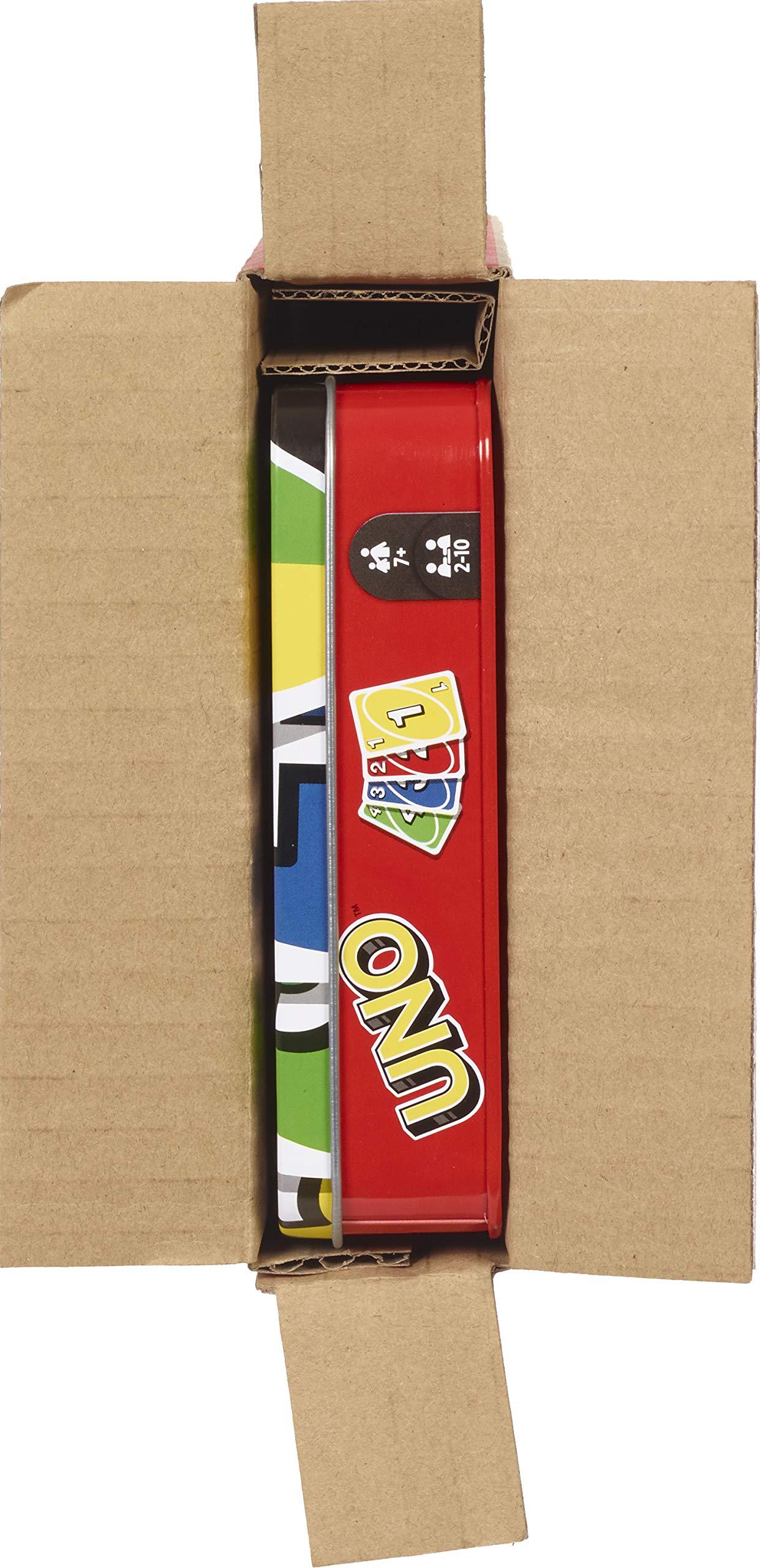 Mattel Games Mattel Games UNO Card Game in a Collectible Storage Tin for Kids, Adults, Families, Parties & Travel, 2 to 10 Players (Amazon Exclusive)